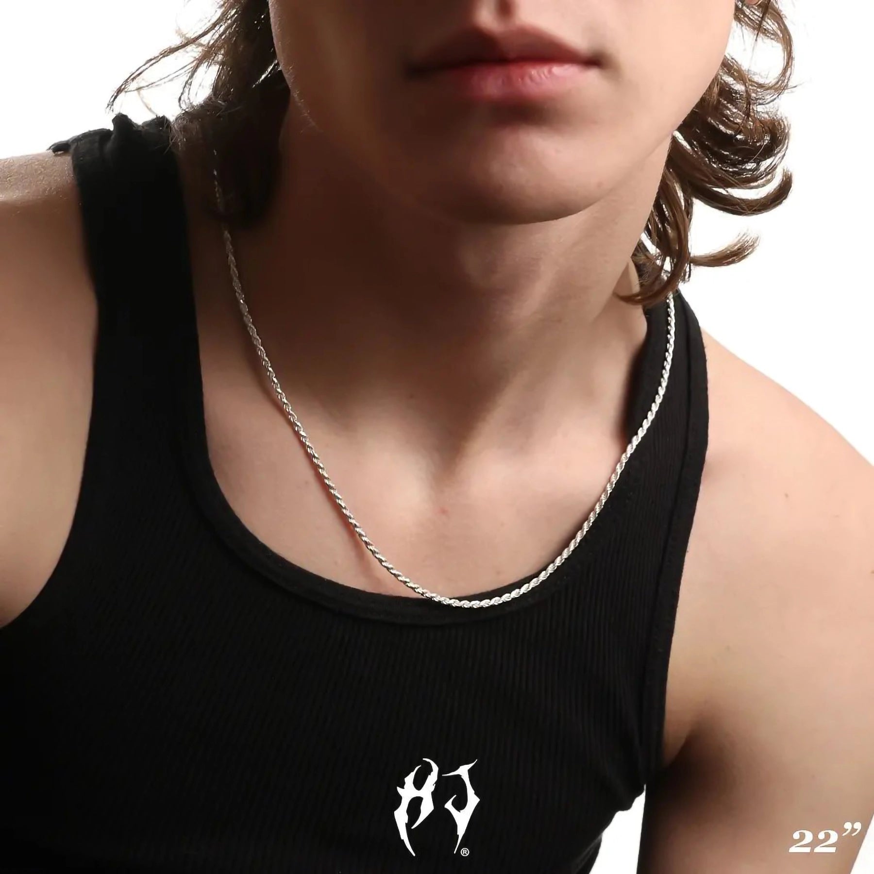 2.5MM STERLING SILVER ROPE CHAIN - Hard Jewelry™