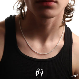 2.5MM STERLING SILVER ROPE CHAIN - Hard Jewelry™