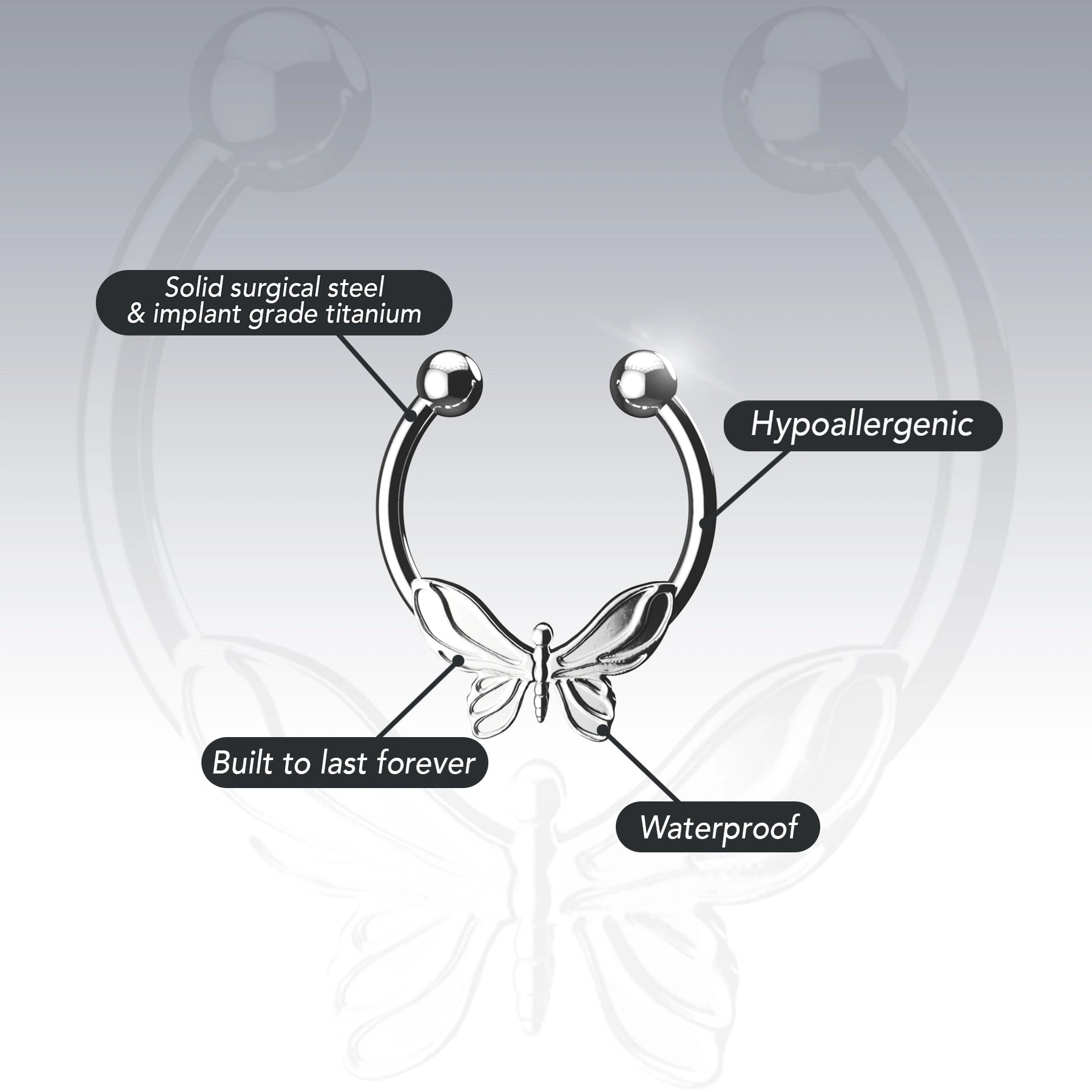 FAUX BUTTERFLY SEPTUM