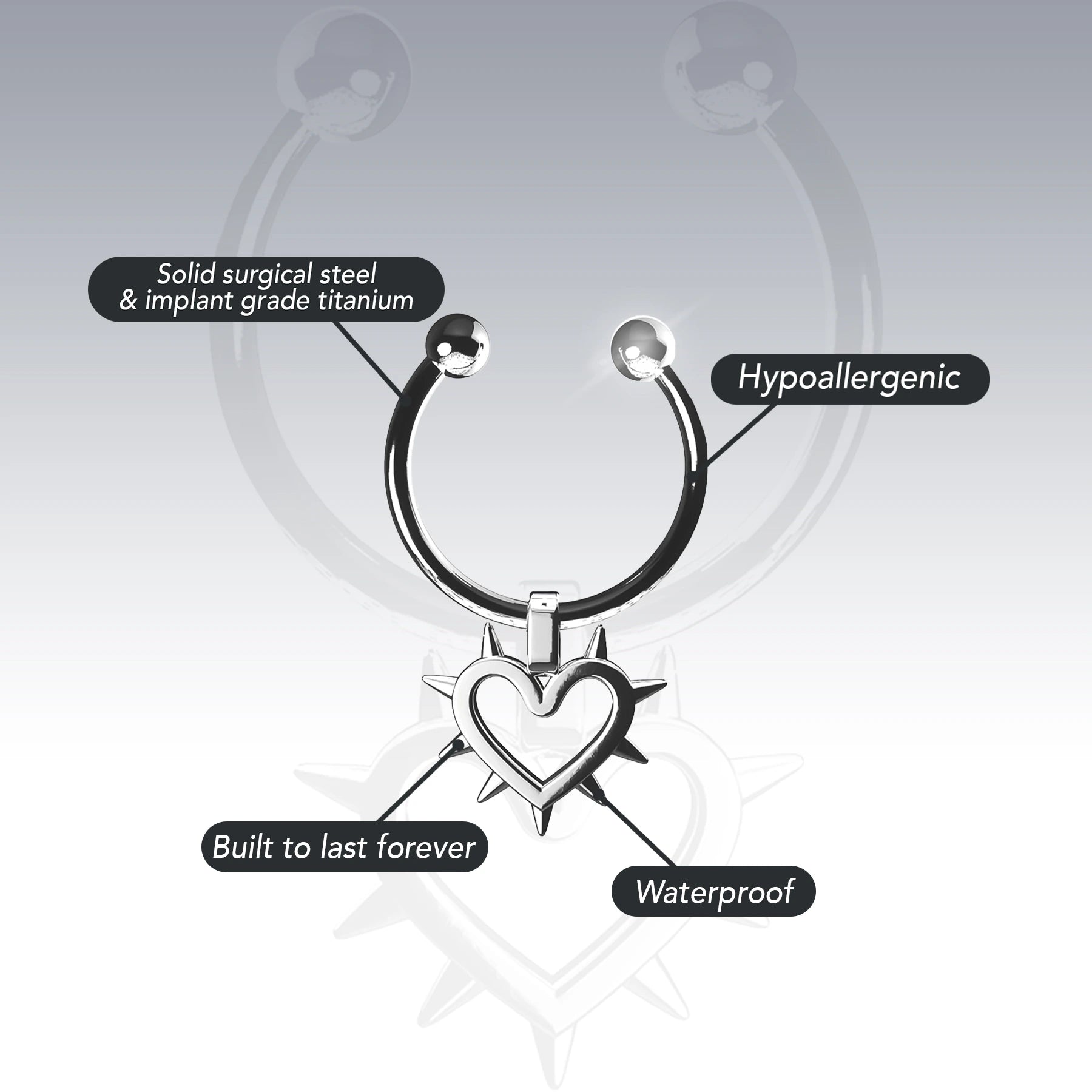 FAUX SPIKED HEART SEPTUM