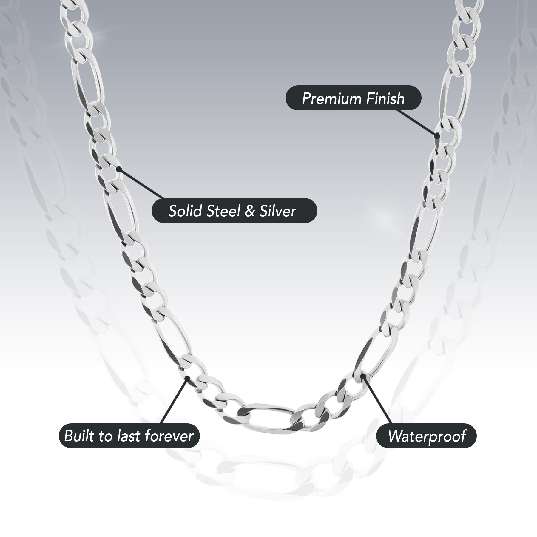 3MM STERLING SILVER FIGARO CHAIN