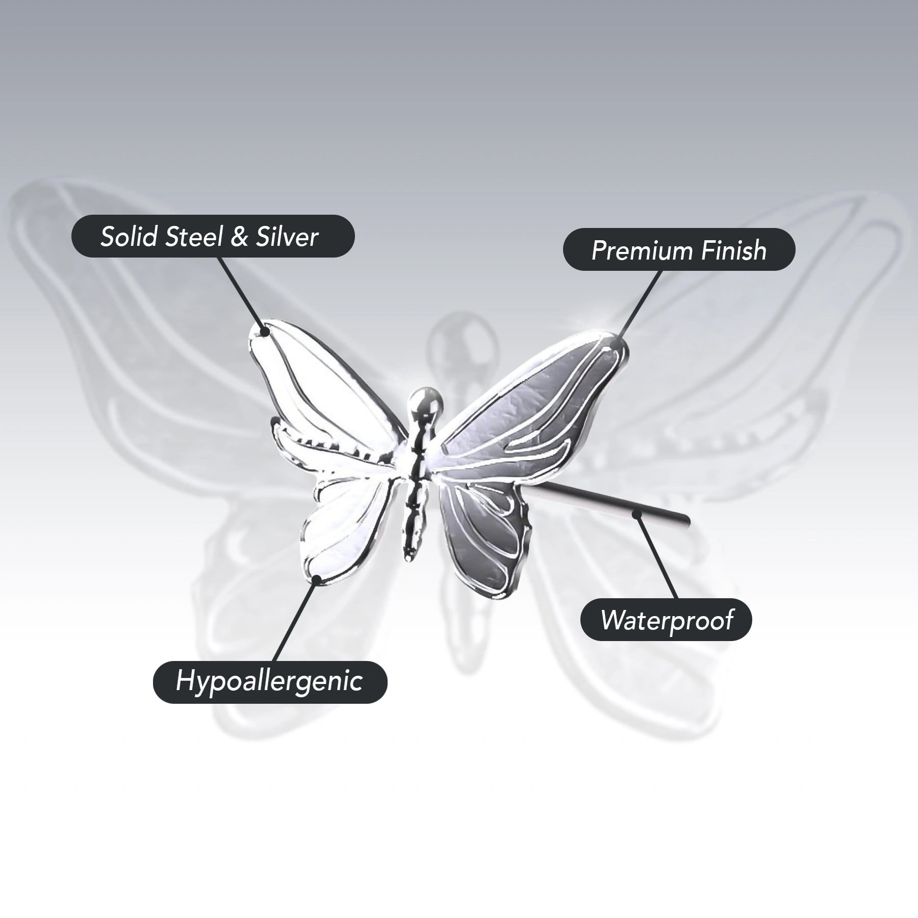 BUTTERFLY EARRING (STUD)