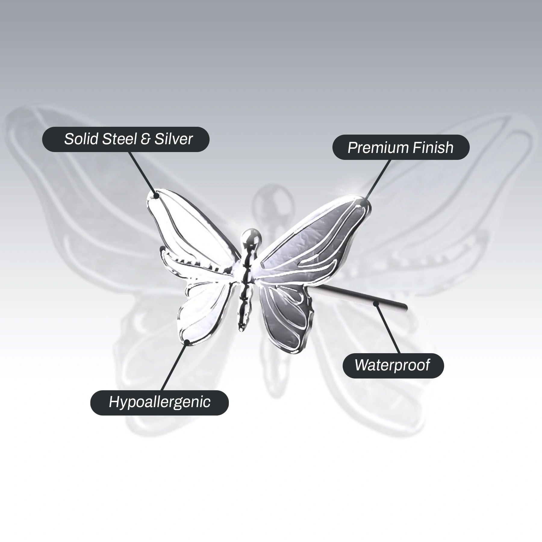 BUTTERFLY EARRING (STUD)