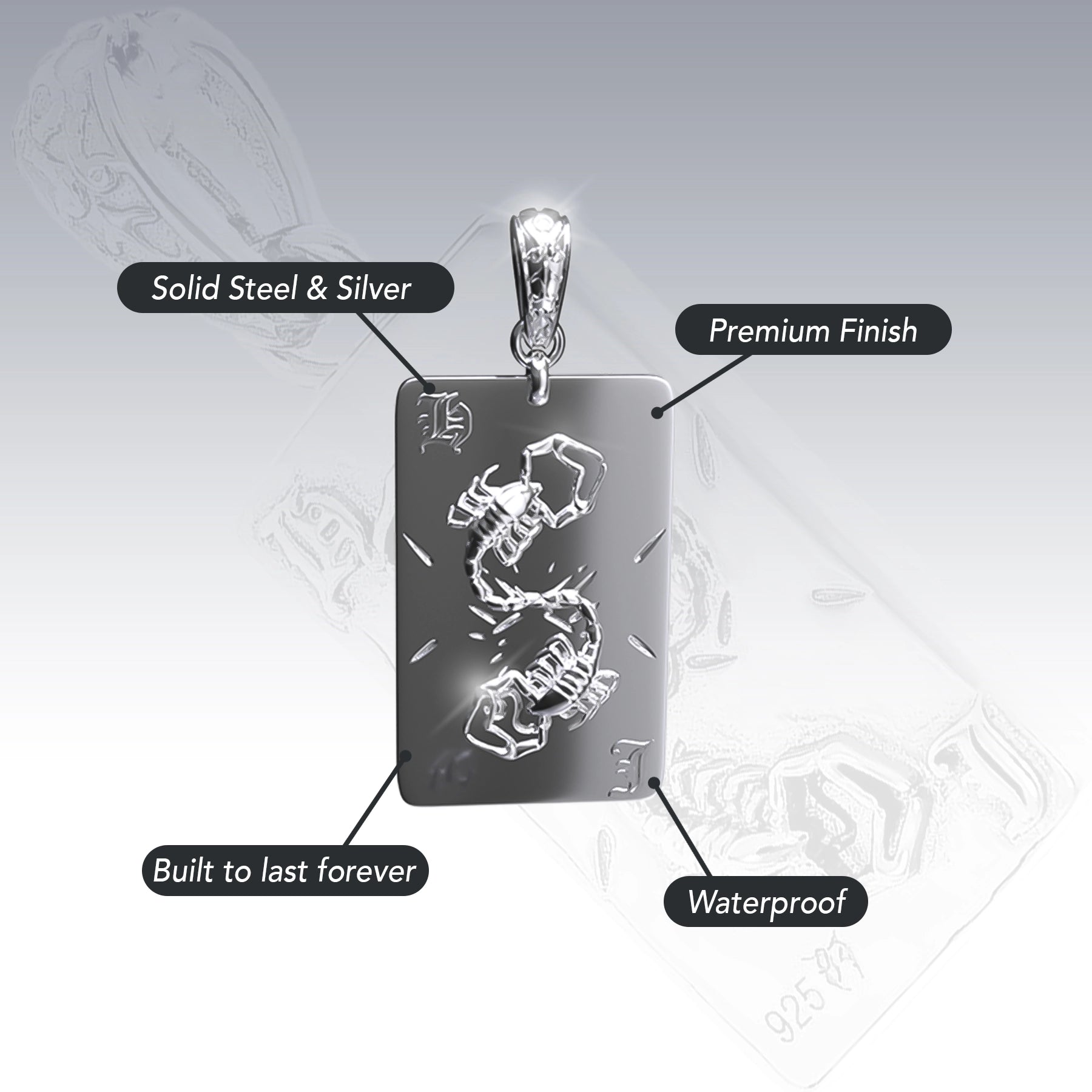 SCORPIO TAROT CARD PENDANT