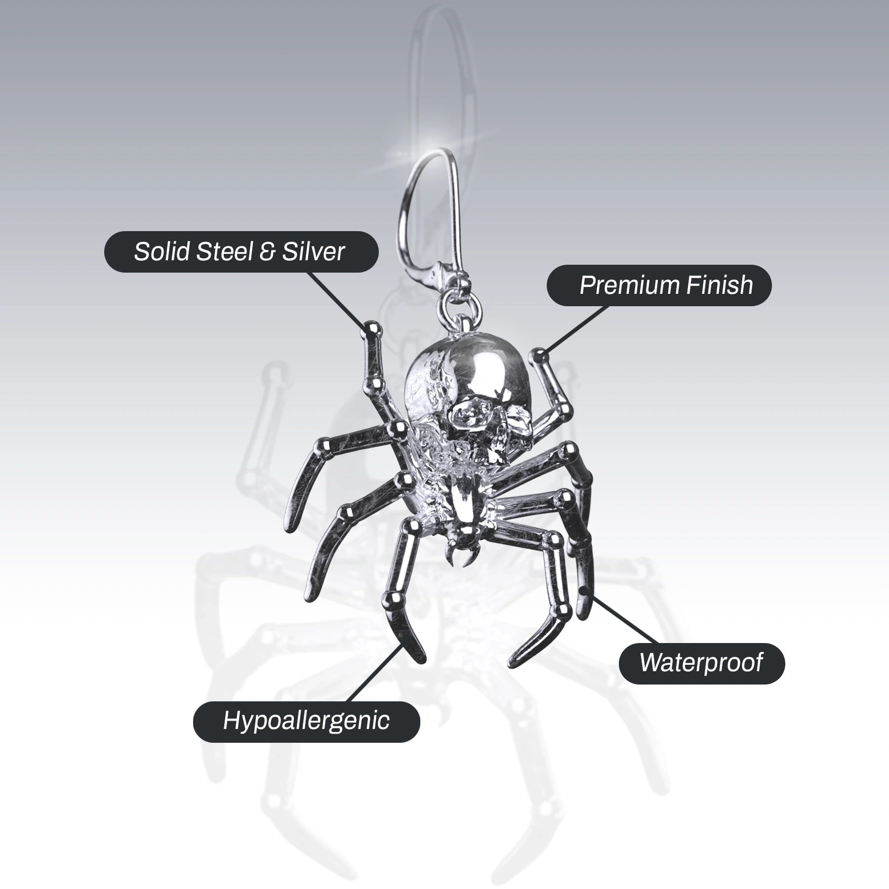 SPIDER SKULL EARRING