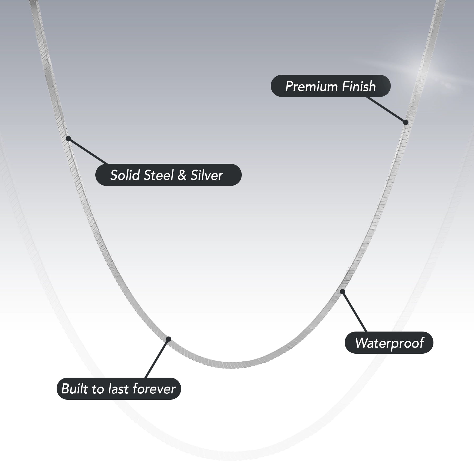 STAINLESS STEEL SQUARE SNAKE CHAIN