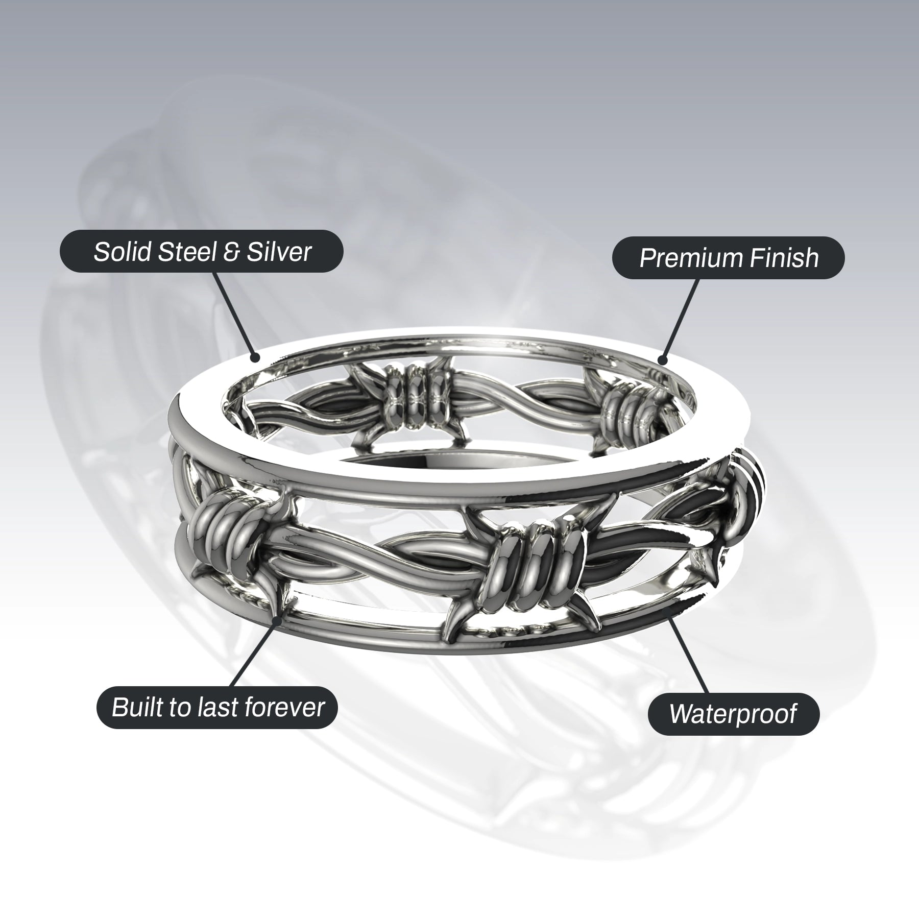 BARBED WIRE BAND RING