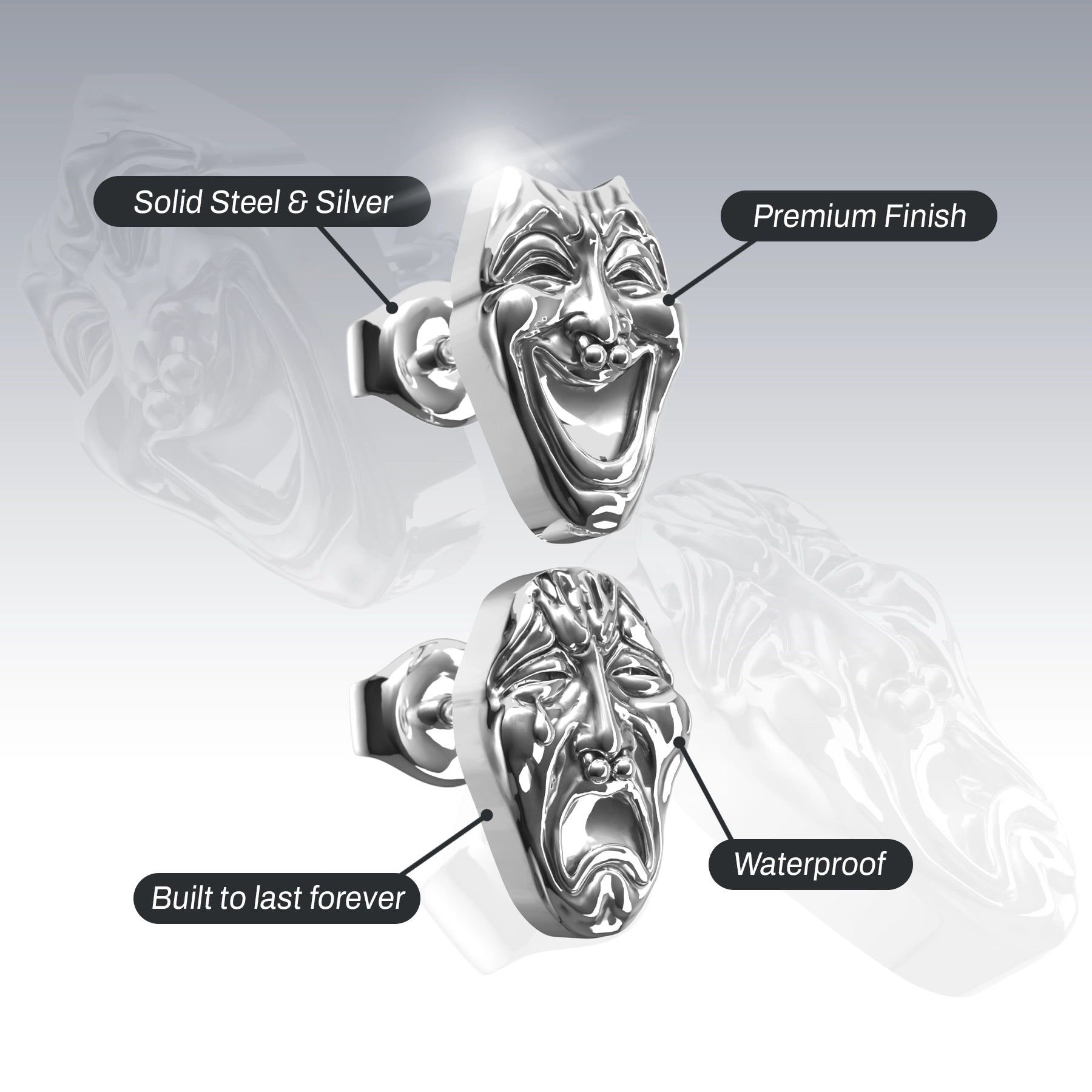 LAUGH NOW, CRY LATER STUD EARRINGS