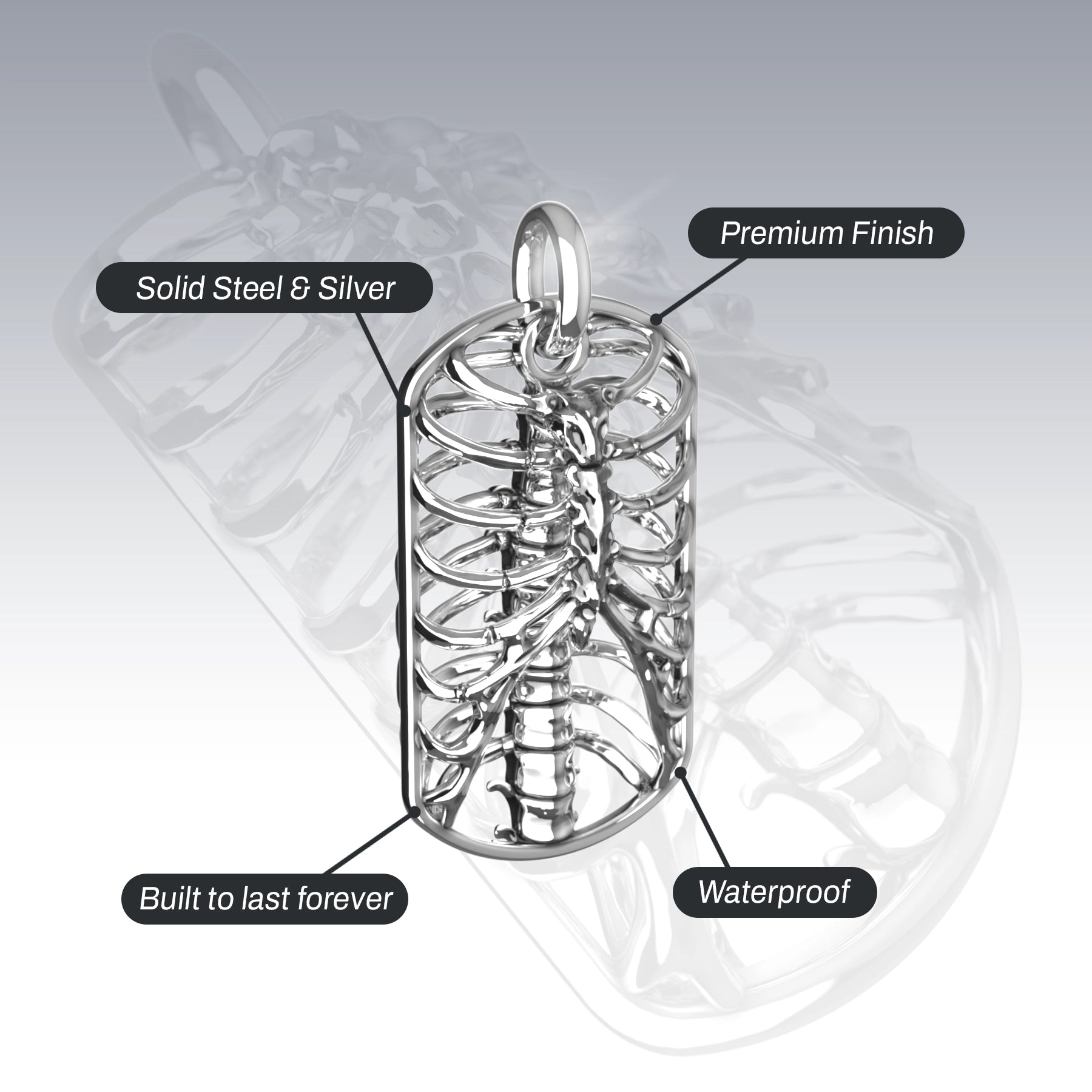 RIBCAGE DOG TAG NECKLACE