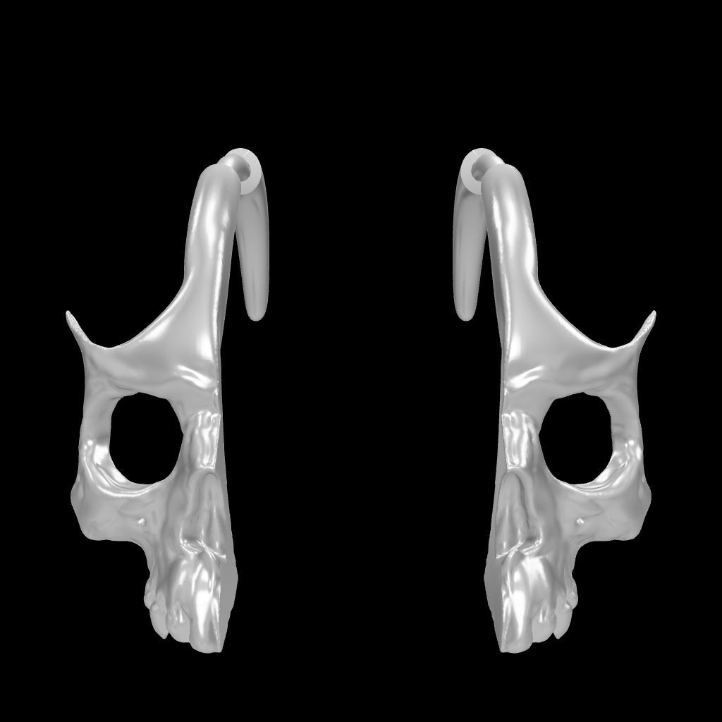 SKULL HOOP EARRINGS - Hard Jewelry™