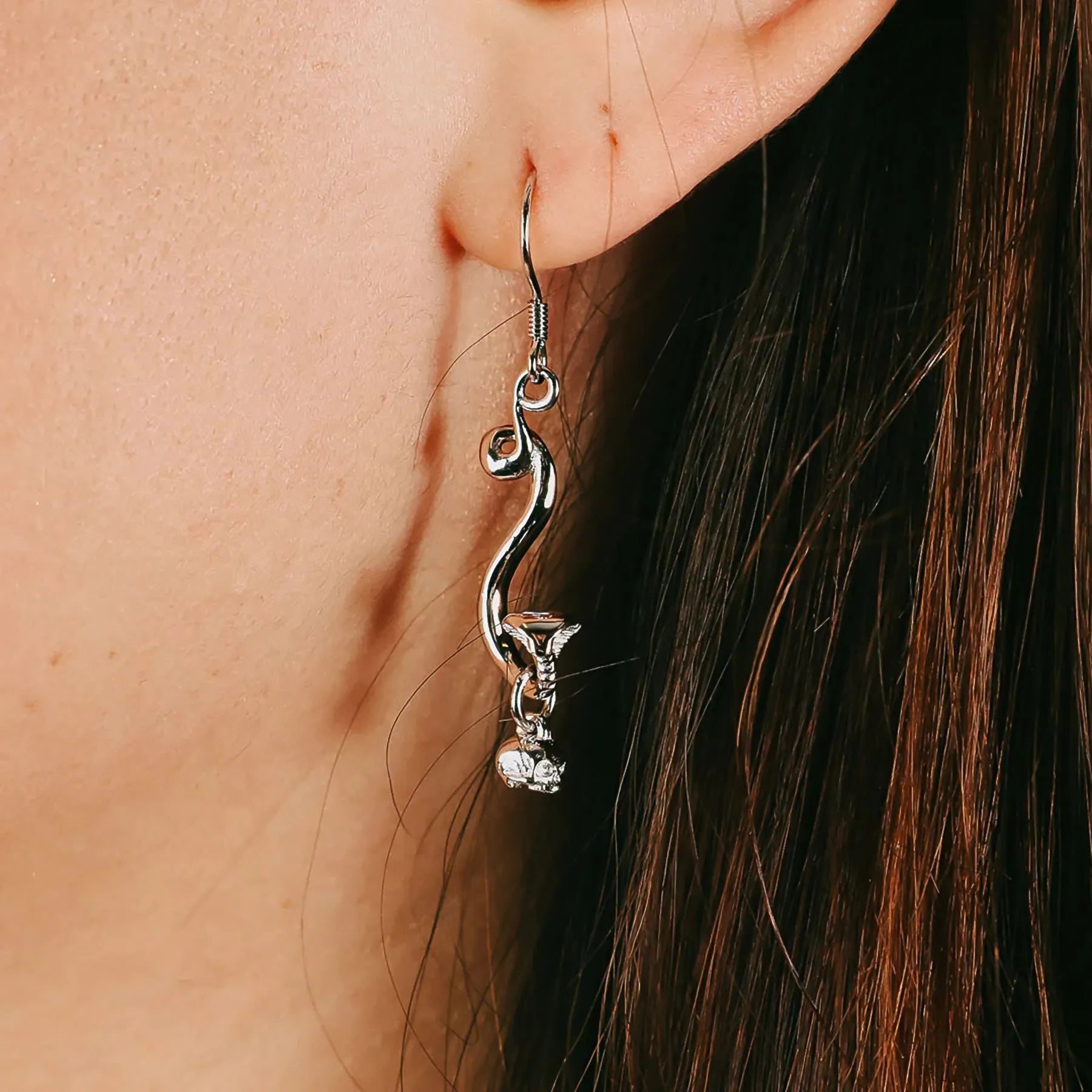 SNAKE SKULL EARRING - Hard Jewelry™