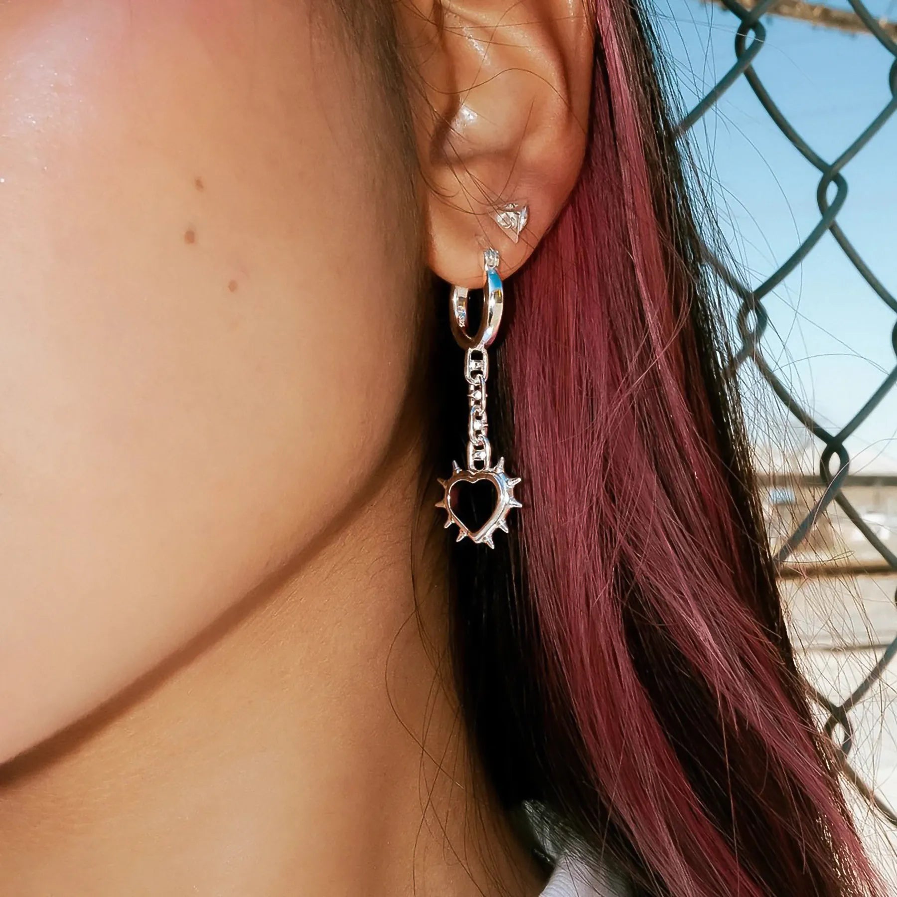 SPIKE HEART EARRING - Hard Jewelry™