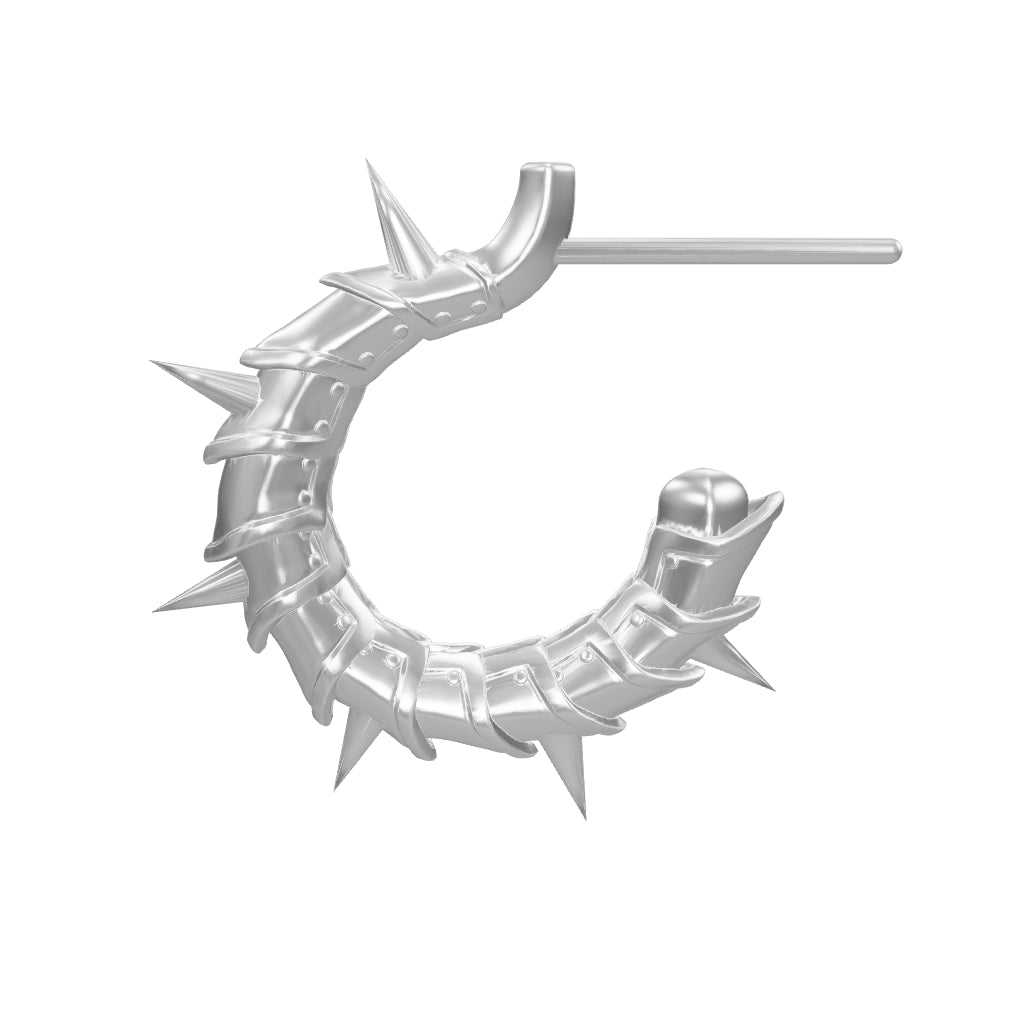 ARMORED OPEN HOOP EARRING