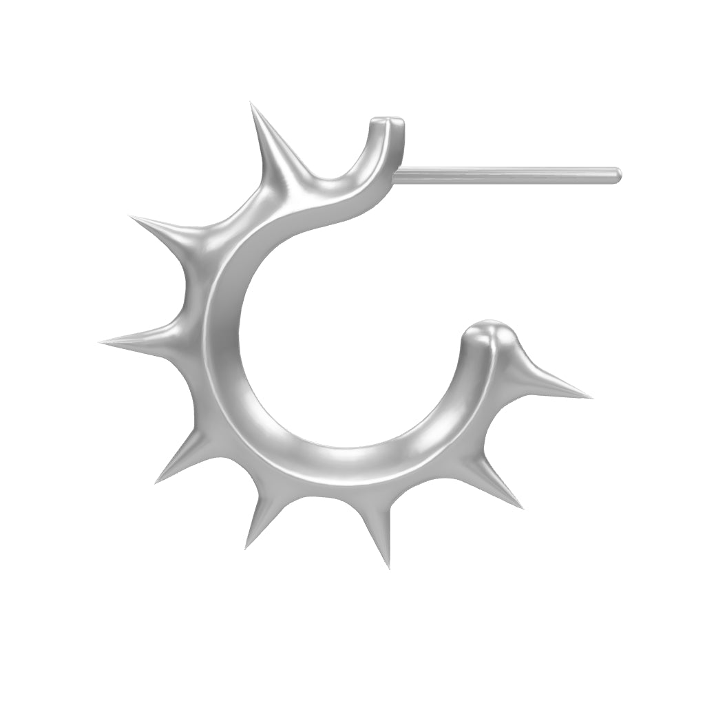 SPIKED OPEN HOOP EARRING