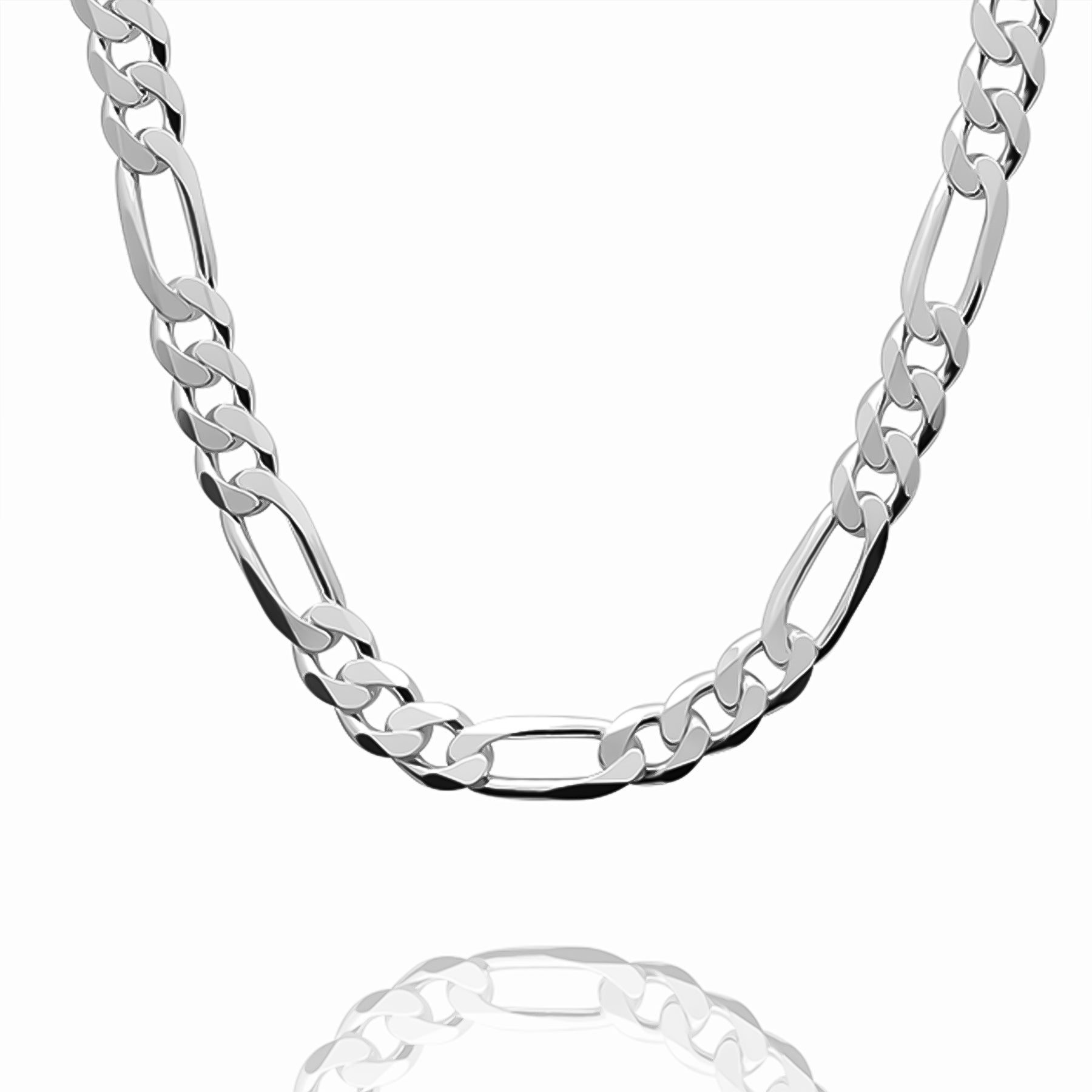 HEAVY SOLID SILVER FIGARO CHAIN