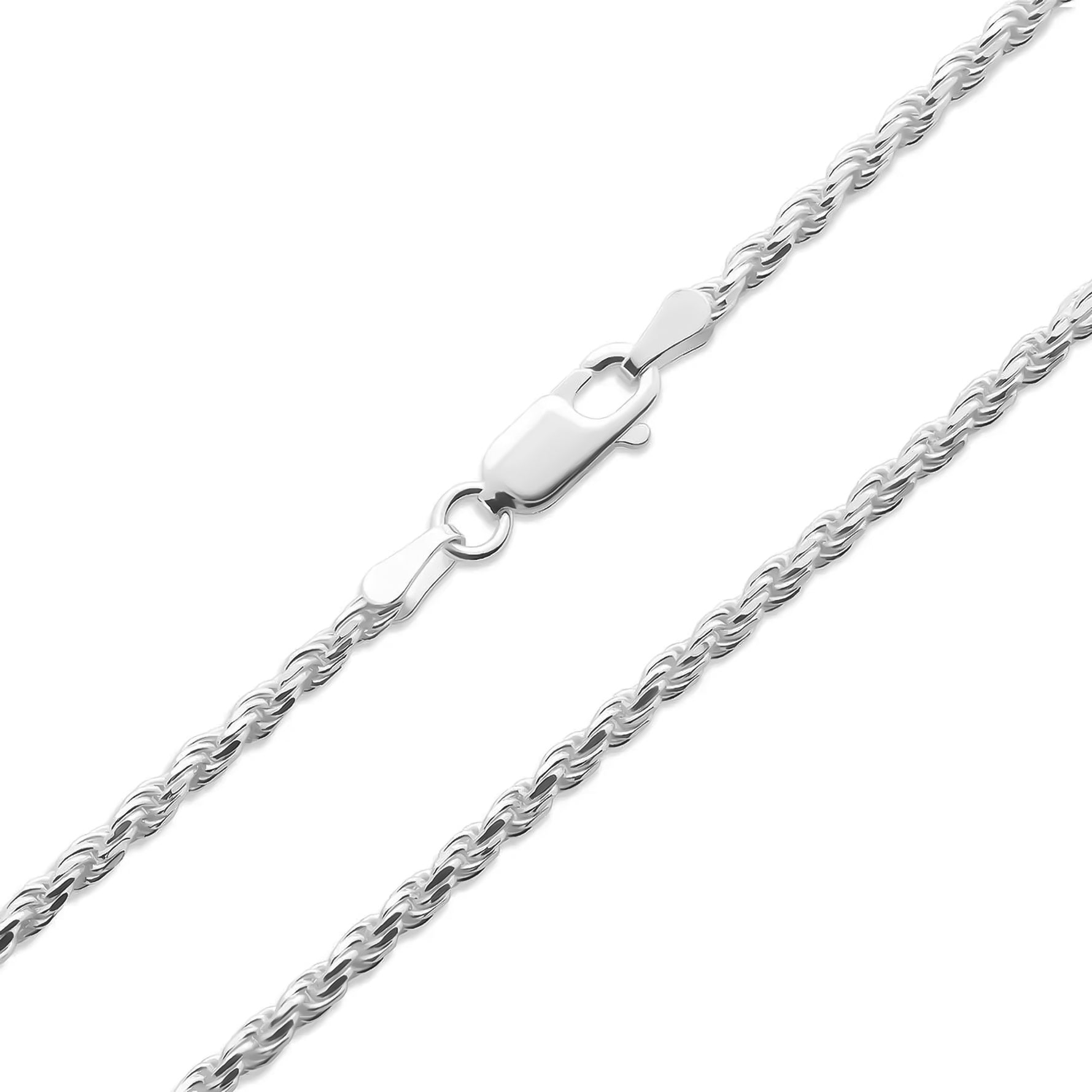 2.5MM STERLING SILVER ROPE CHAIN - Hard Jewelry™