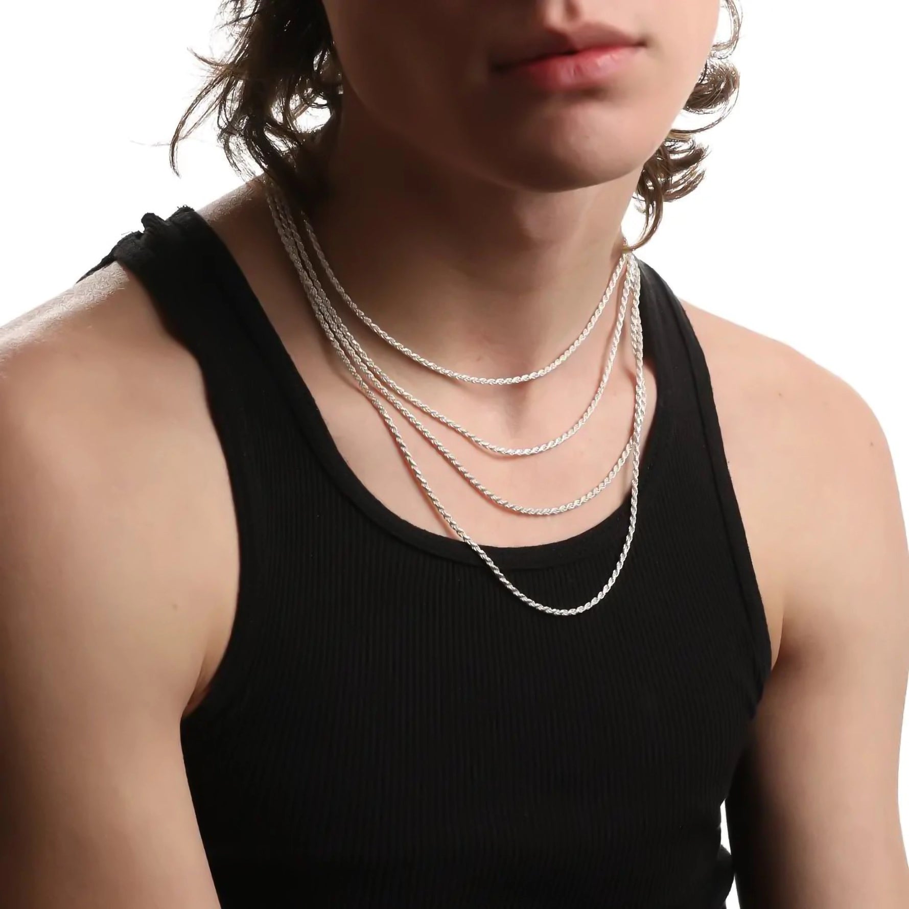 2.5MM STERLING SILVER ROPE CHAIN - Hard Jewelry™