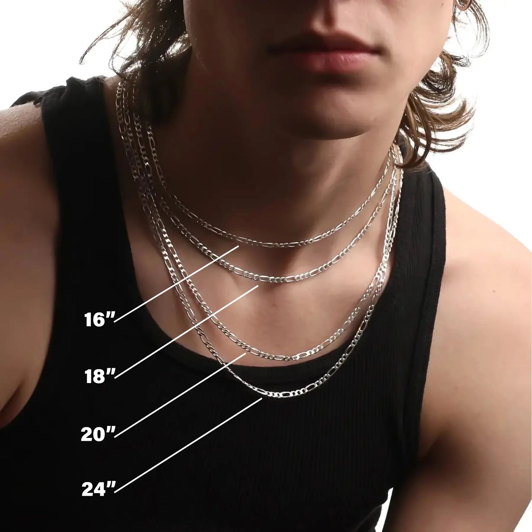 3MM STERLING SILVER FIGARO CHAIN