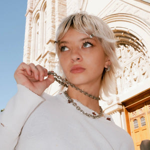 ARMORED OPEN HOOP EARRING - Hard Jewelry™