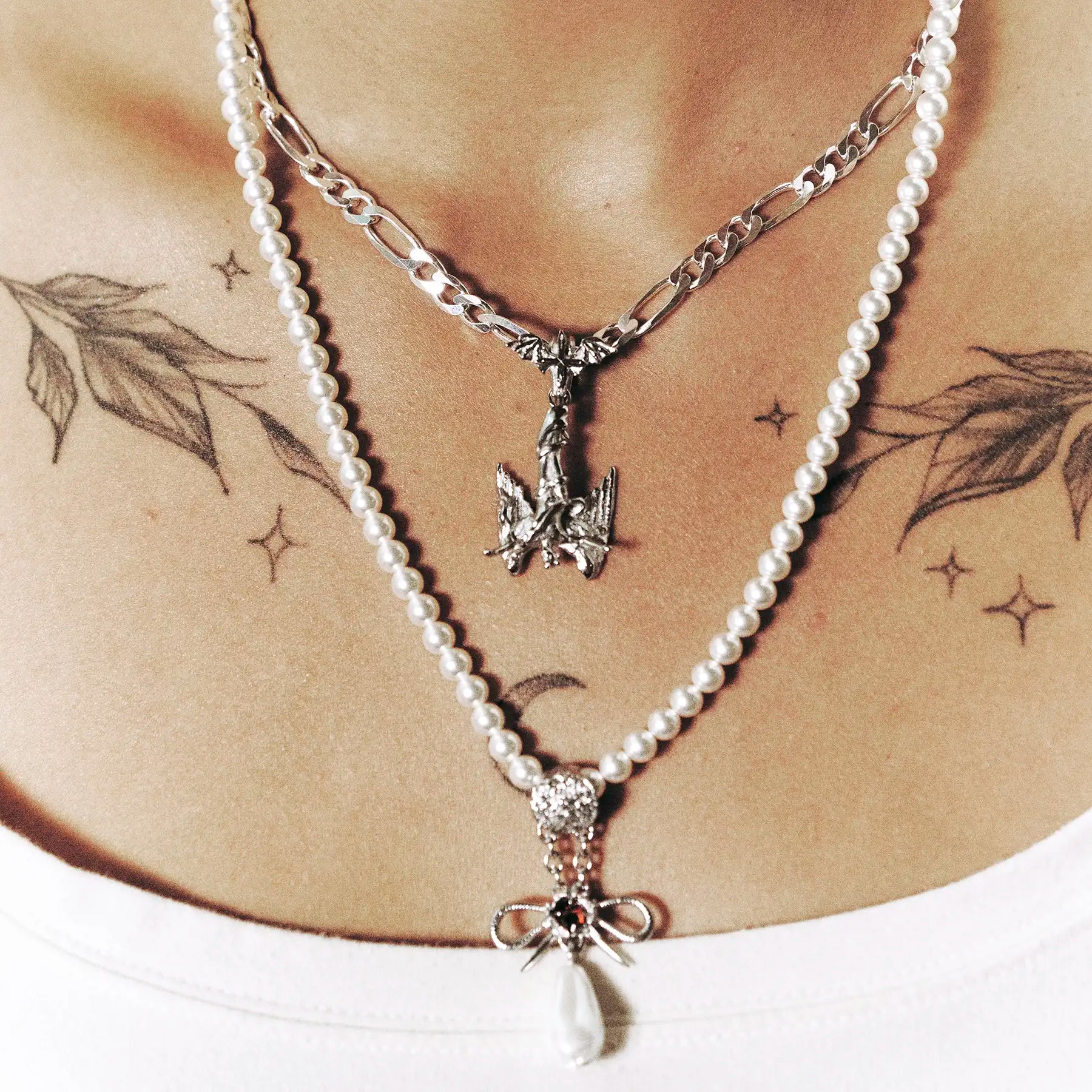 HEAVY SOLID SILVER FIGARO CHAIN - Hard Jewelry™