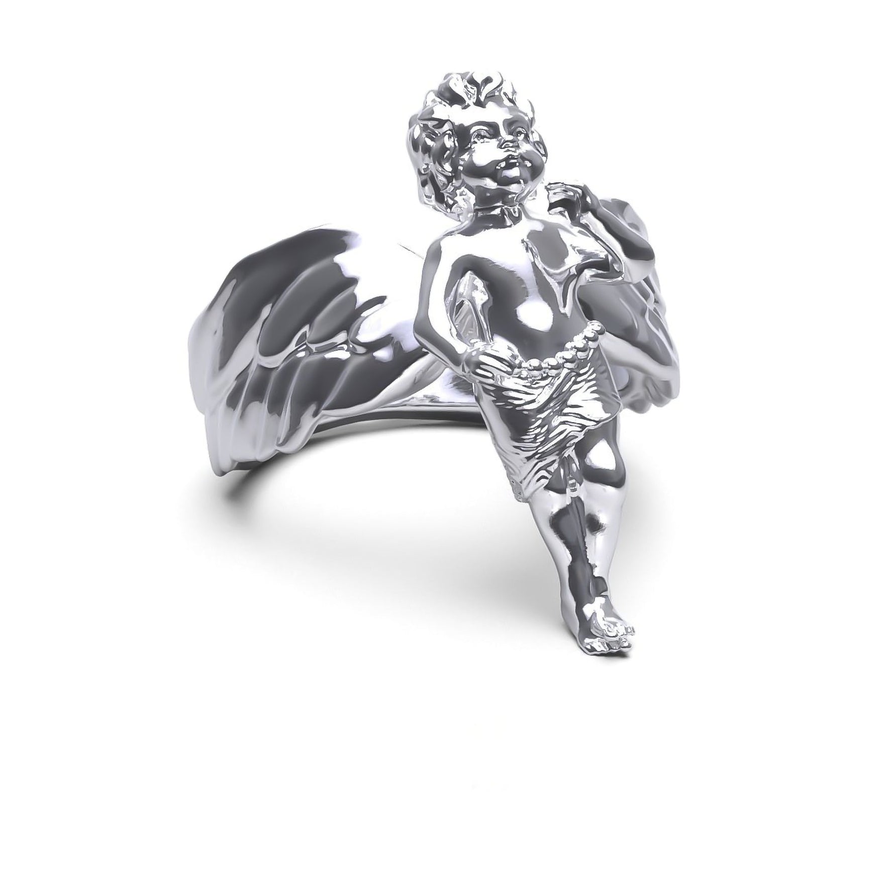 Custom Engraved Sterling Silver Adjustable Ring Angel Wing Silver Unisex Ring Custom Engraved Sterling Silver Adjustable Ring Angel Wing Silver Unisex Ring