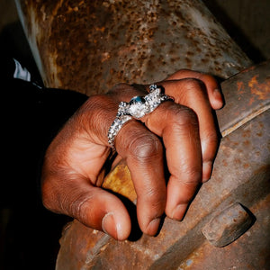 DOUBLE FINGER OCTOSKULL RING - Hard Jewelry™