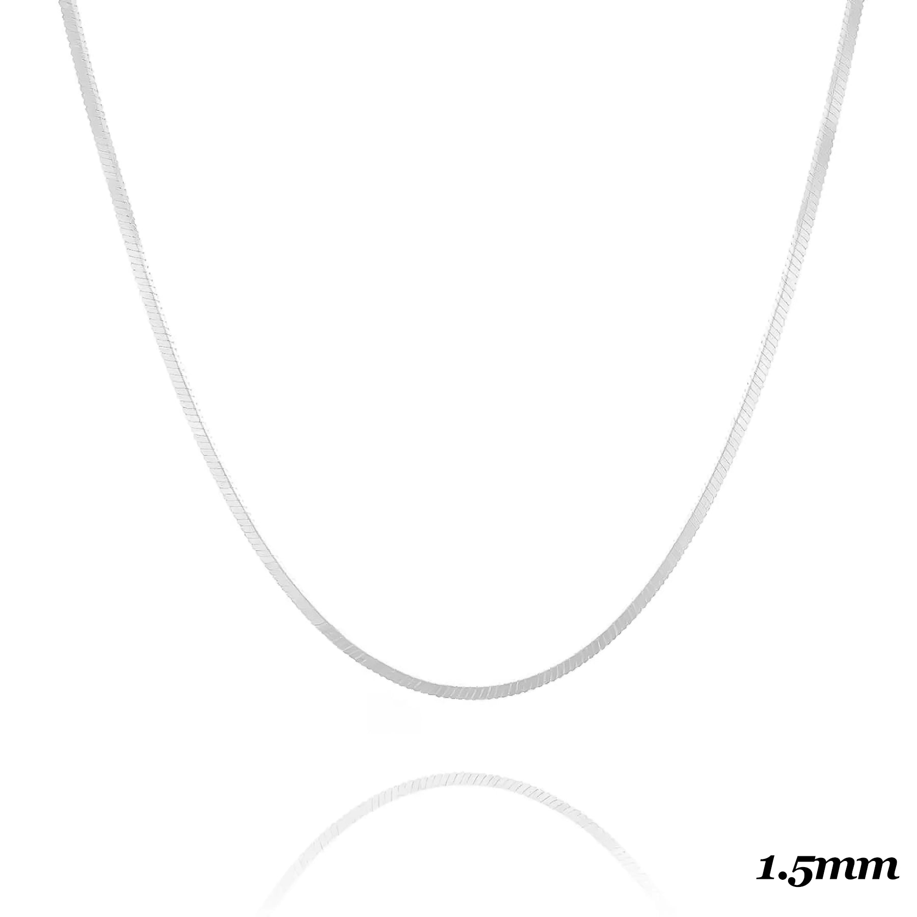 1.5MM STERLING SILVER SQUARE SNAKE CHAIN