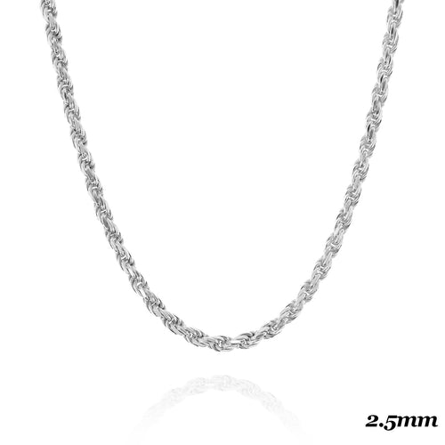 2.5MM STERLING SILVER ROPE CHAIN