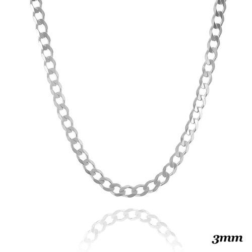 3MM (BEST SELLER) STERLING SILVER CURB CHAIN