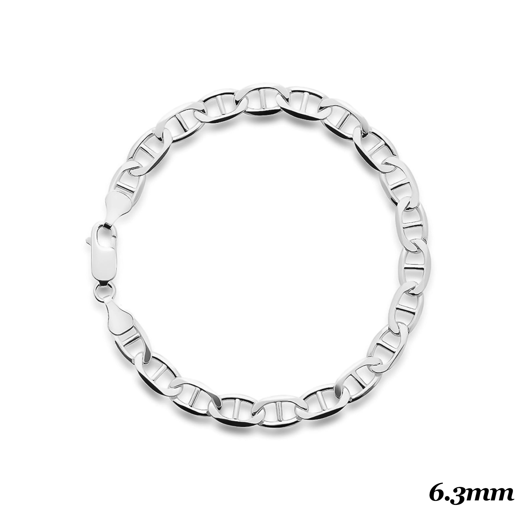 SILVER 6.3MM MARINER BRACELET