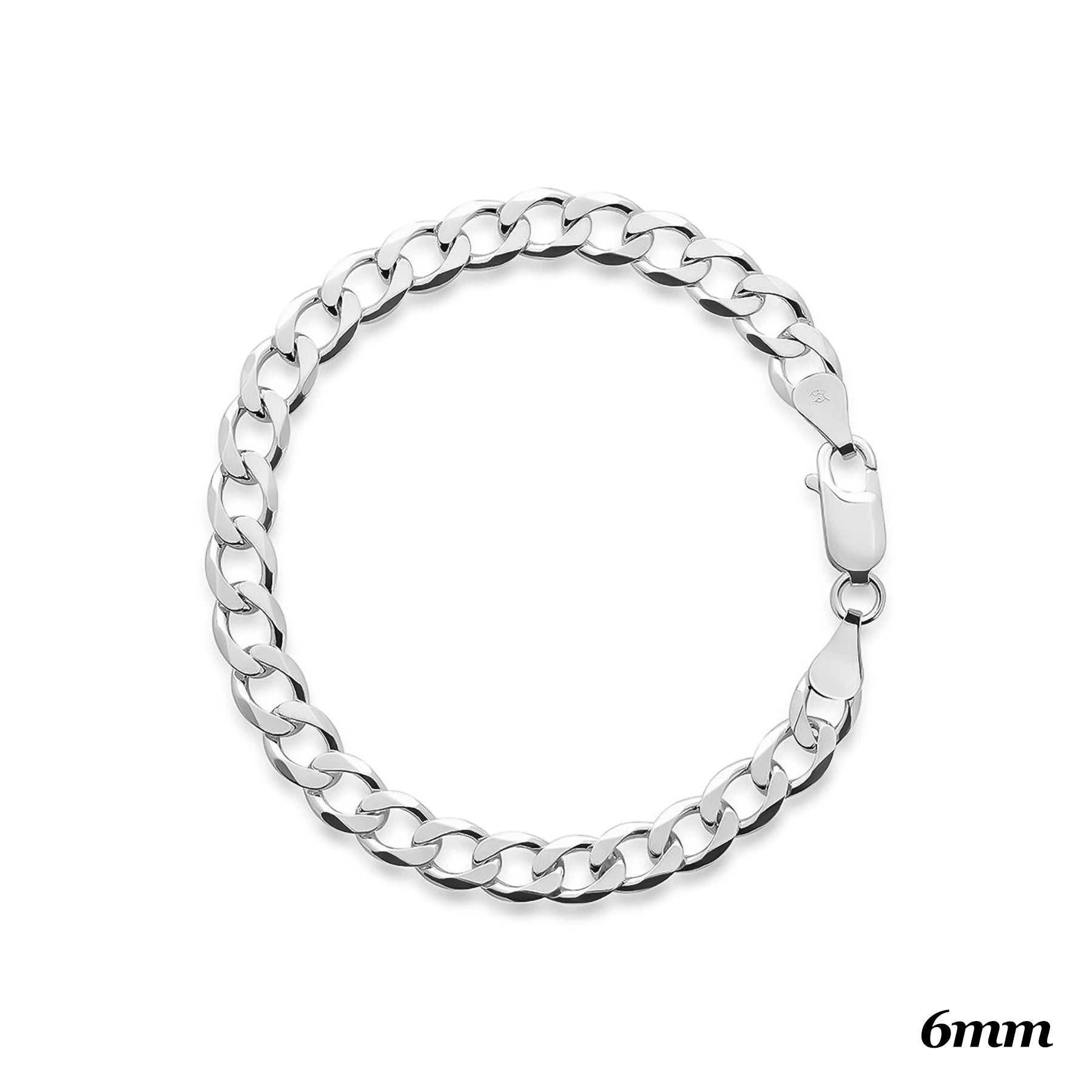 SILVER 6MM CURB BRACELET