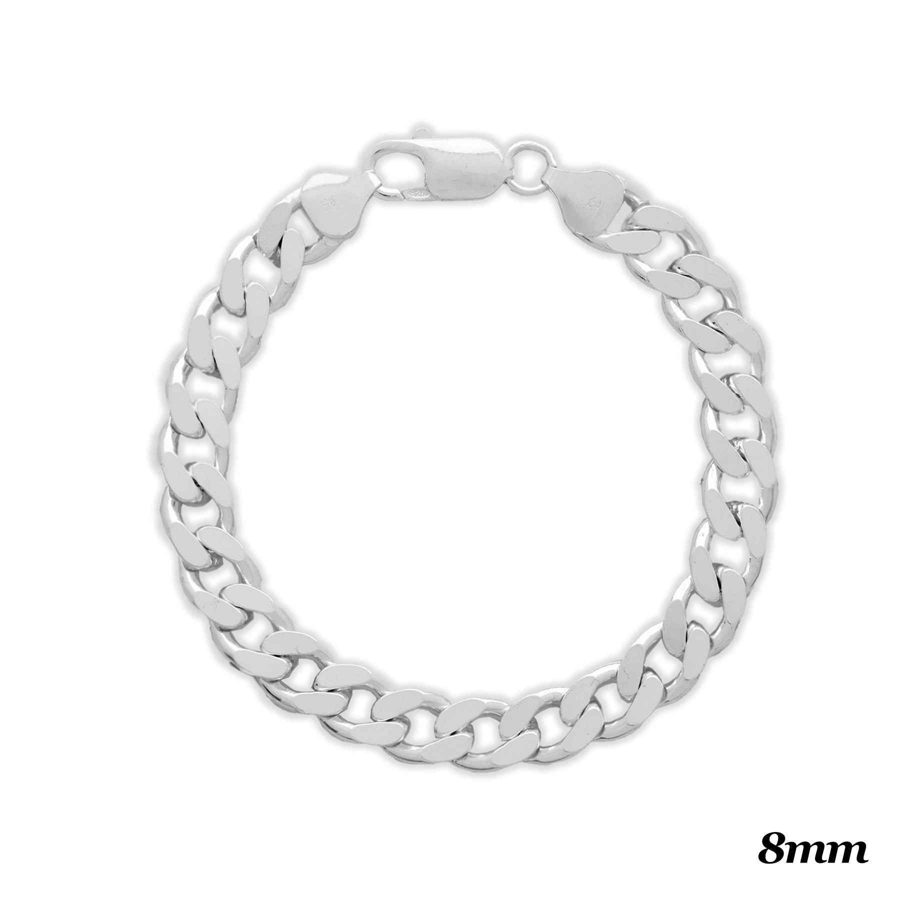SILVER 8MM CURB BRACELET