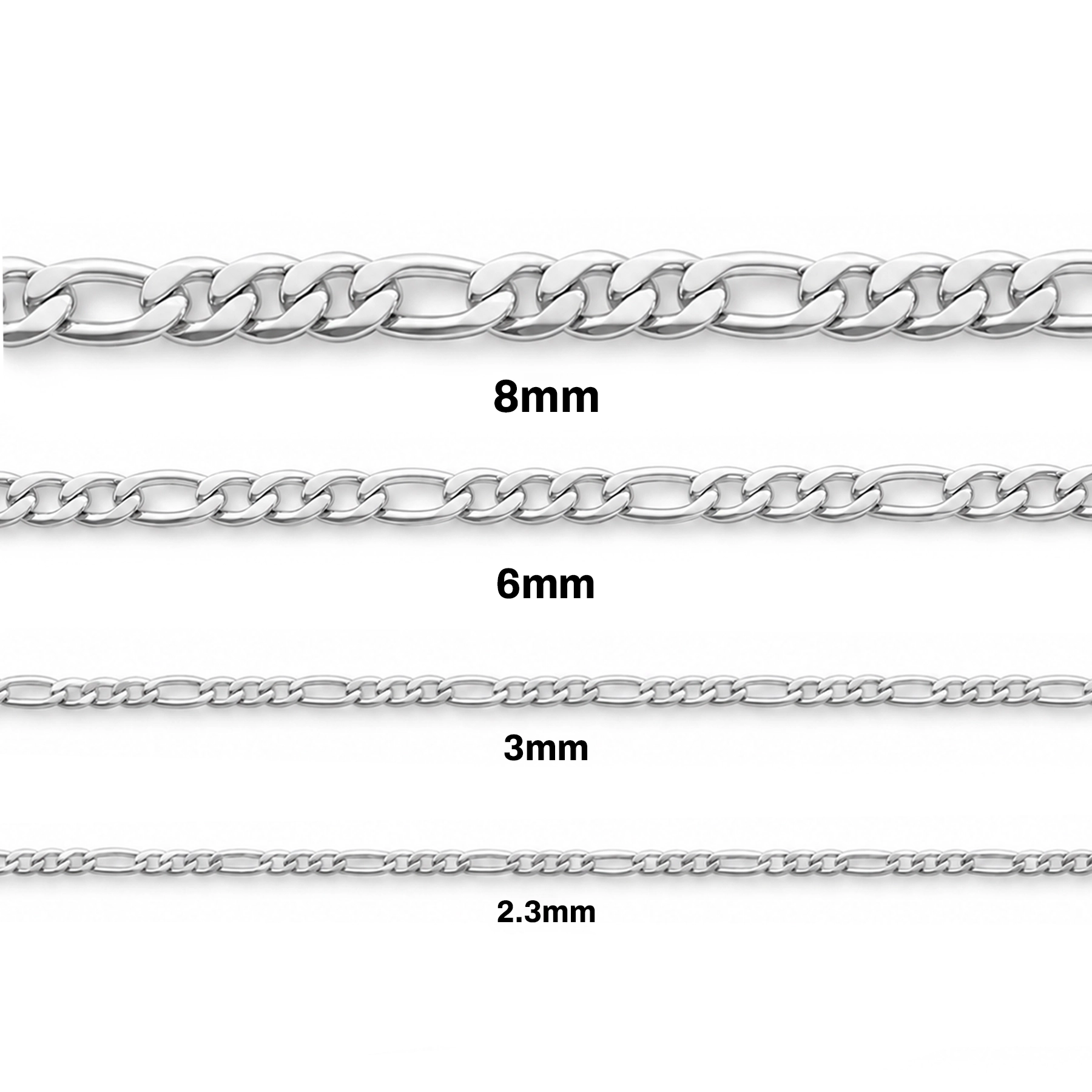 STAINLESS STEEL FIGARO CHAIN