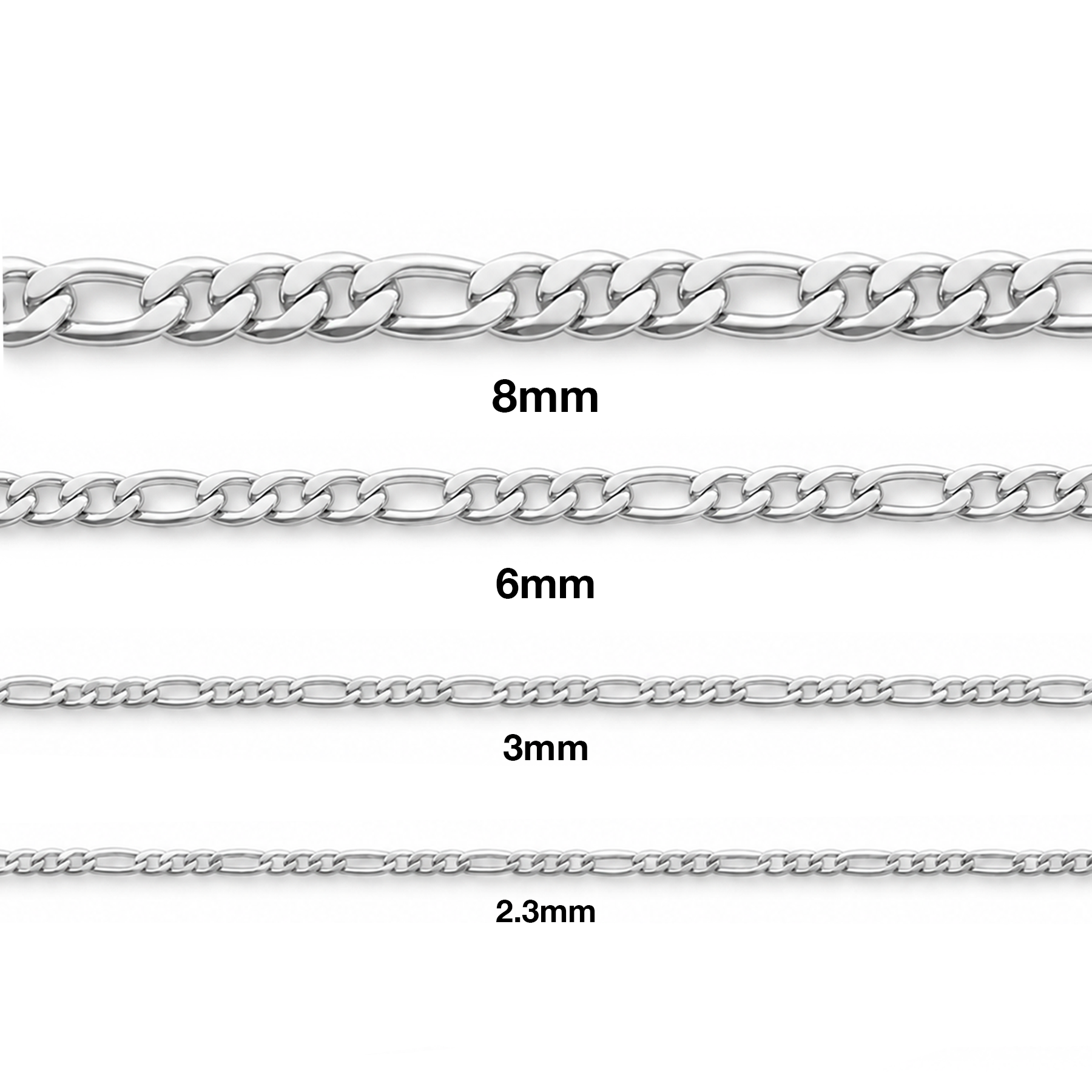 STAINLESS STEEL FIGARO CHAIN