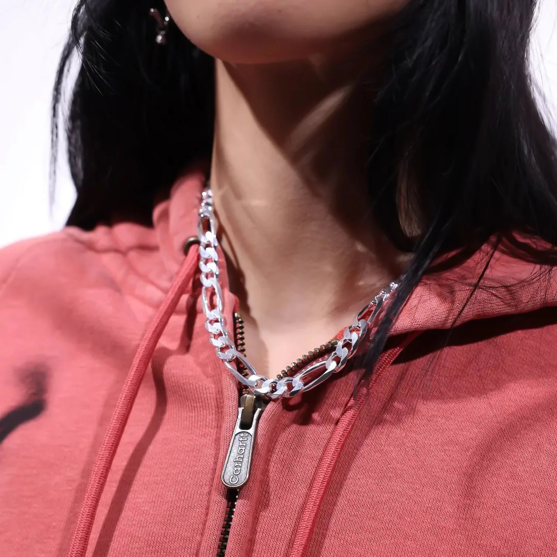HEAVY SOLID SILVER FIGARO CHAIN
