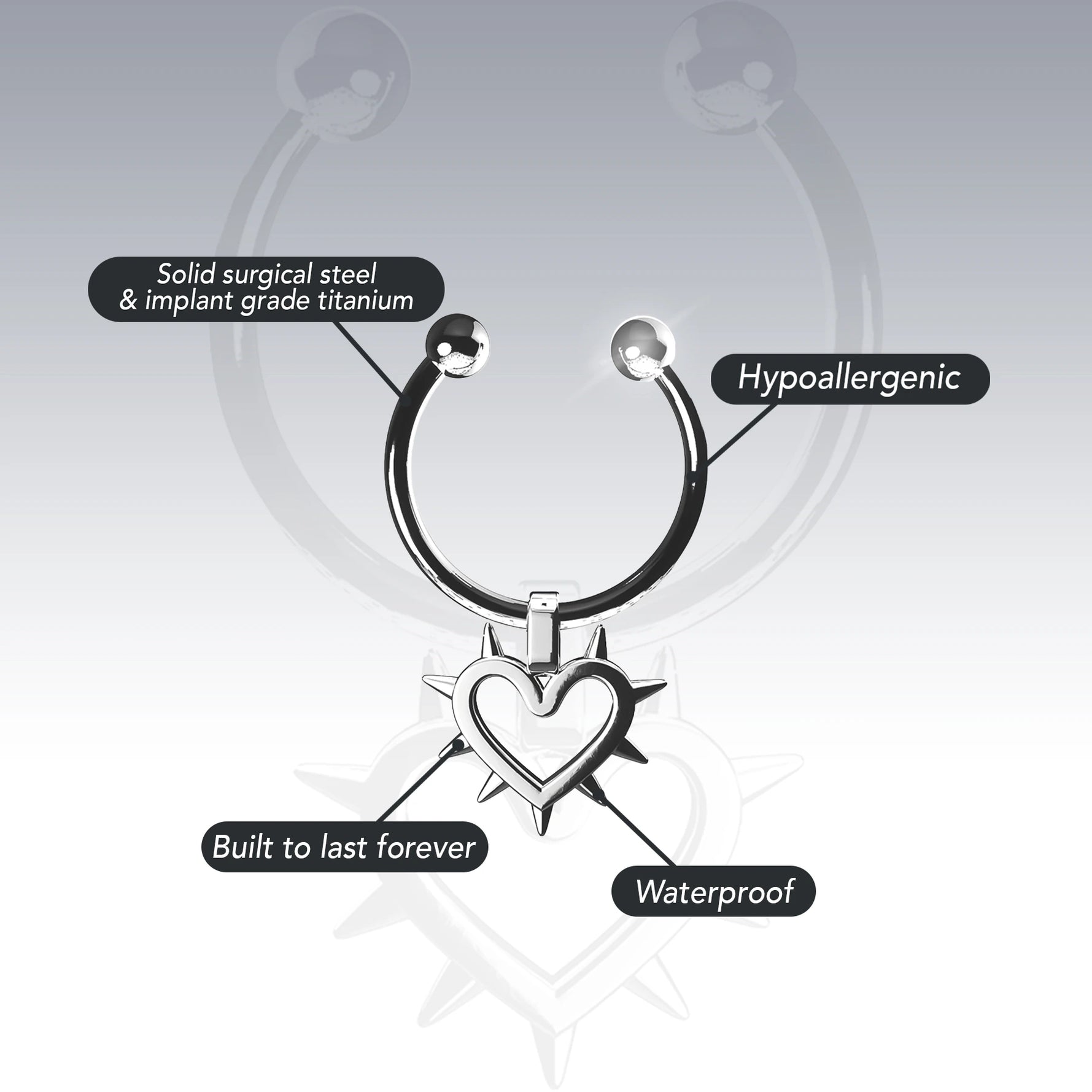 FAUX SPIKED HEART SEPTUM