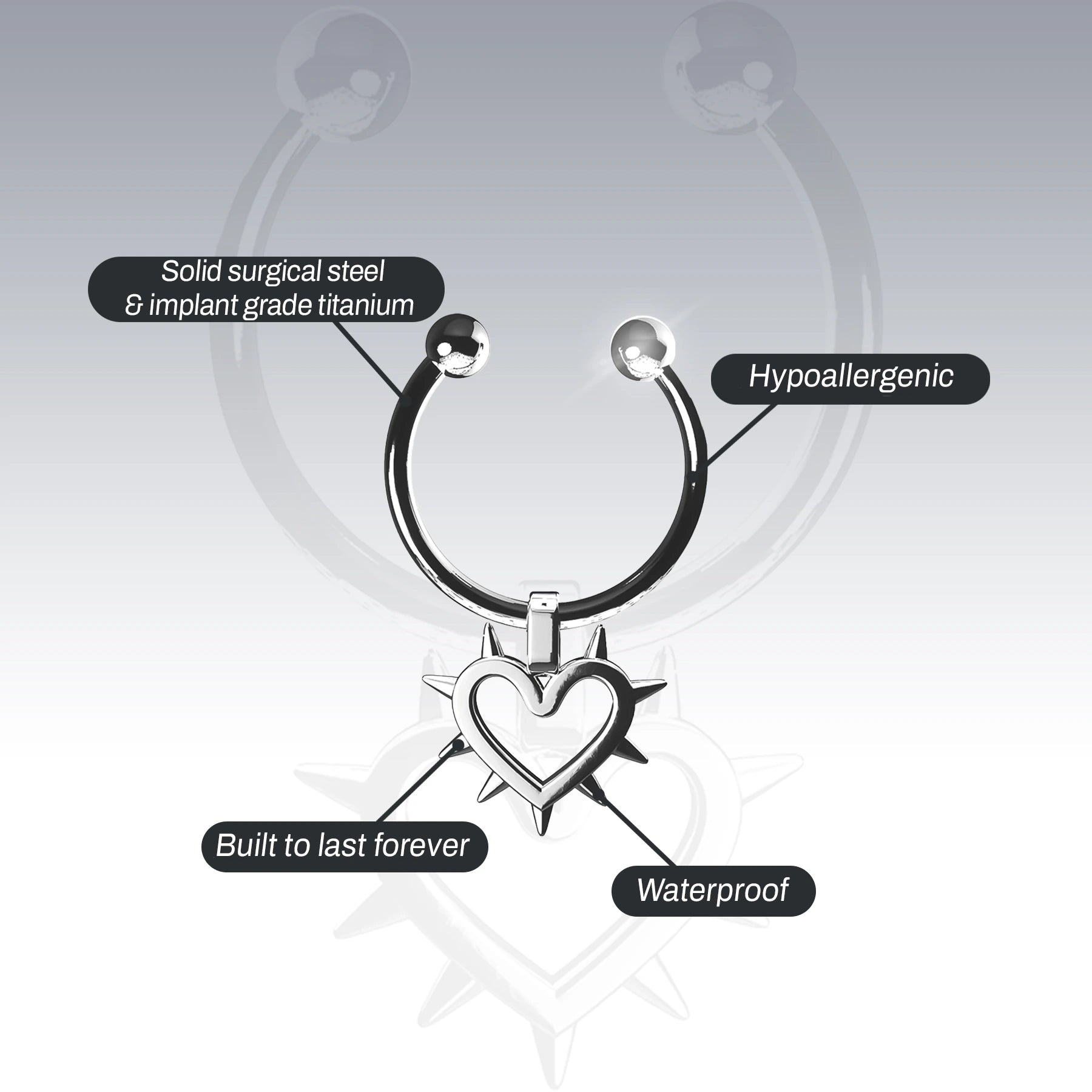 FAUX SPIKED HEART SEPTUM