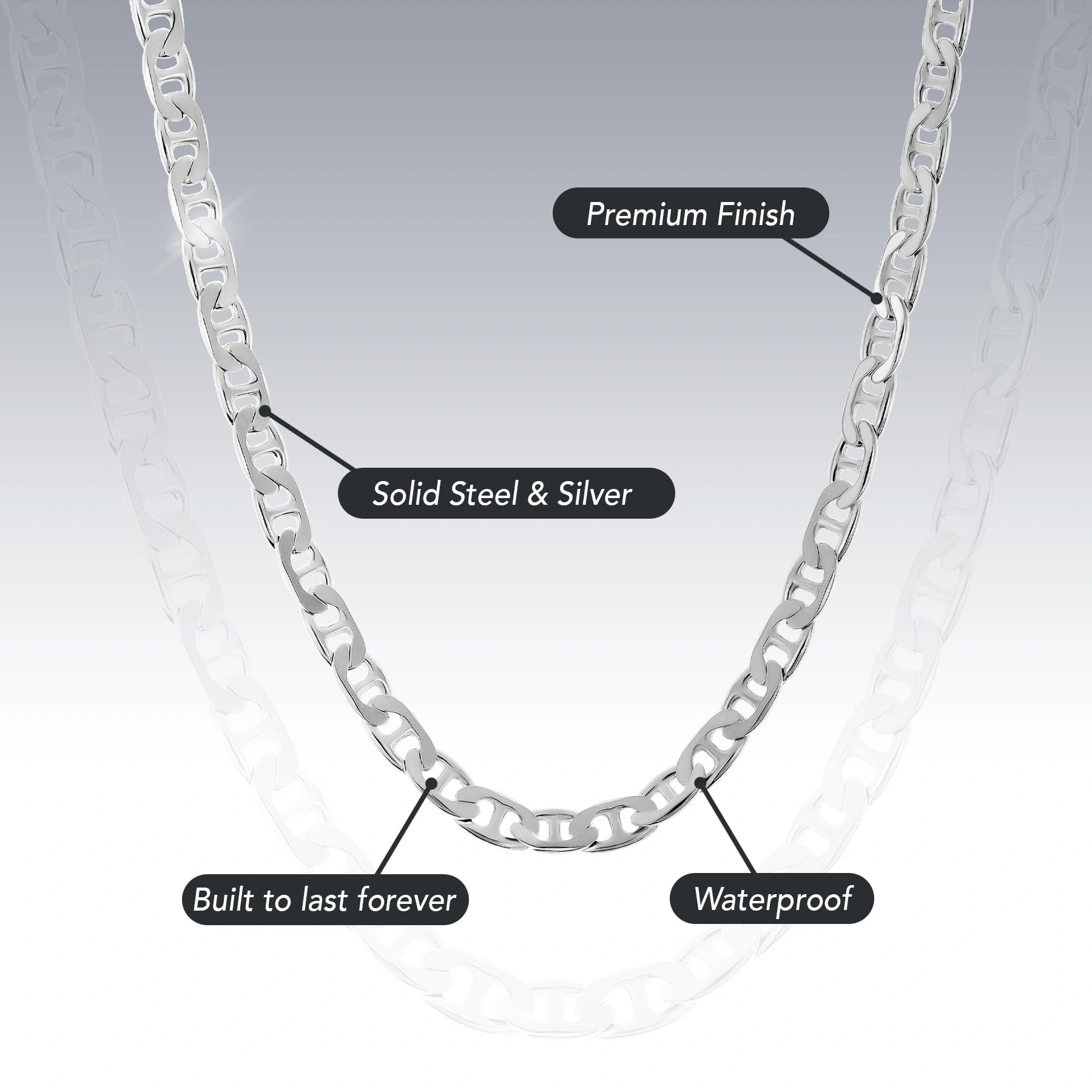 3MM STERLING SILVER MARINER CHAIN