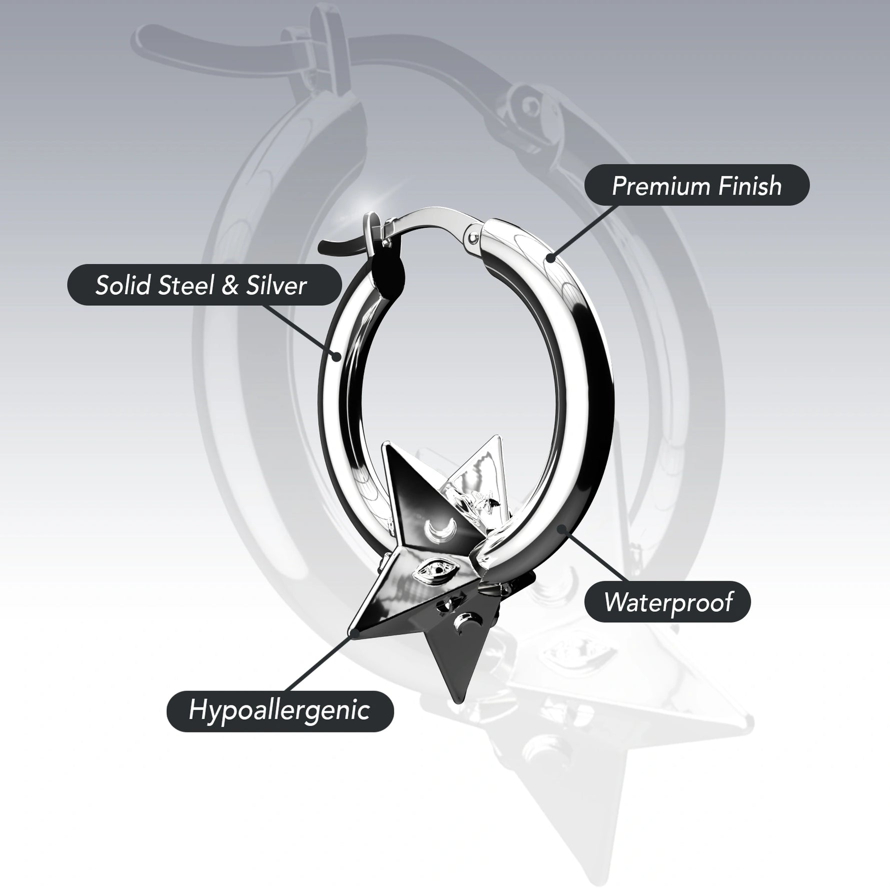 ASTROLOGY STAR HOOP EARRING