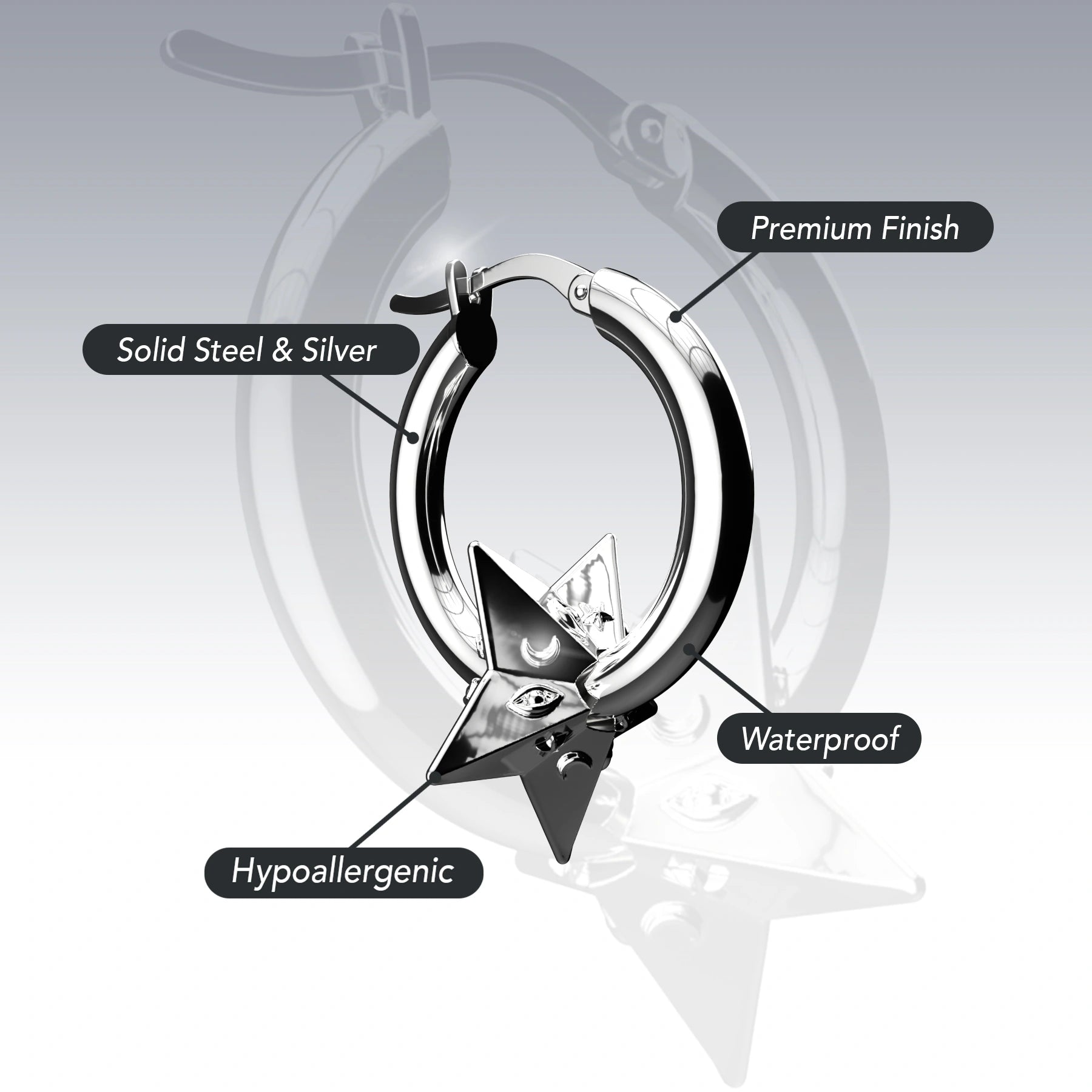 ASTROLOGY STAR HOOP EARRING