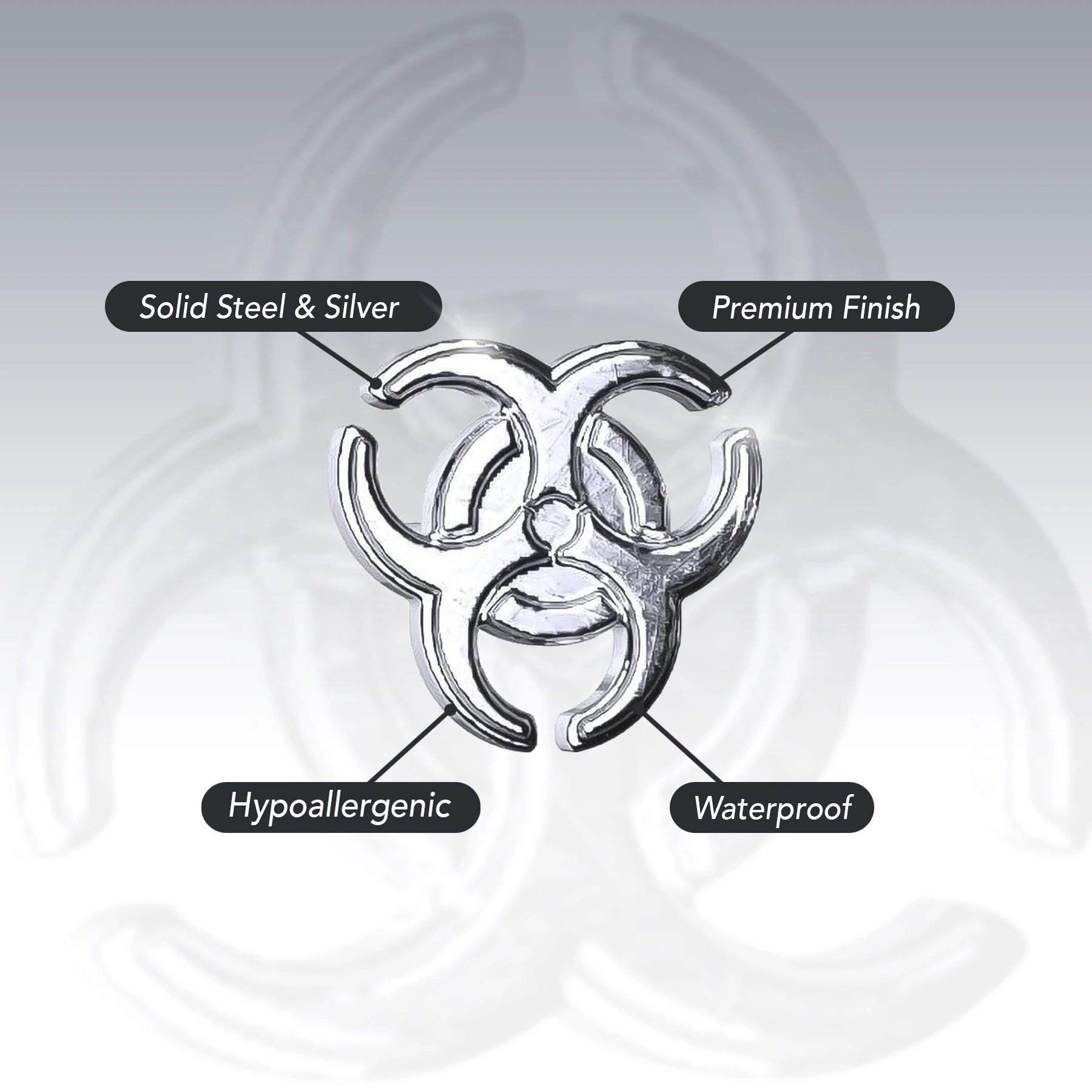 BIOHAZARD STUD EARRING