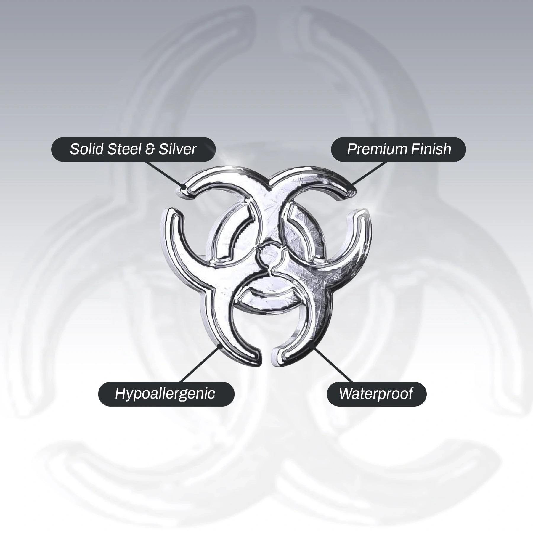 BIOHAZARD STUD EARRING