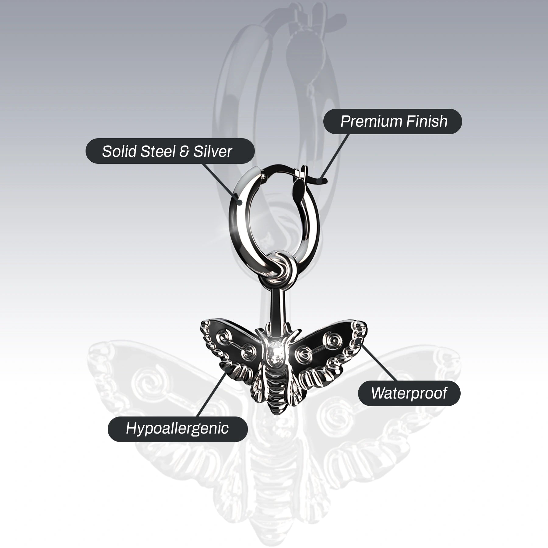 MOTH DANGLE EARRING