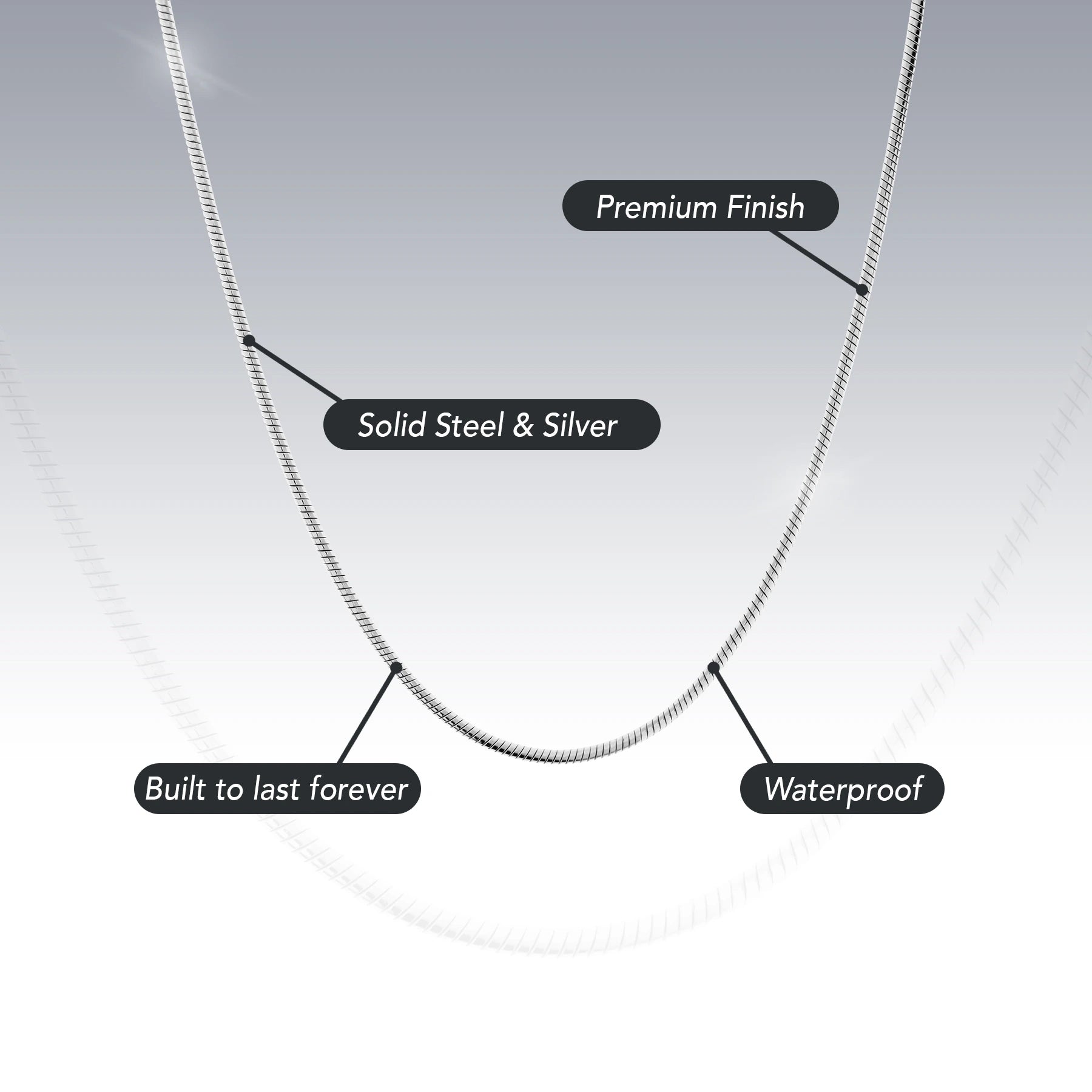 1.3MM STERLING SILVER REAL SNAKE CHAIN