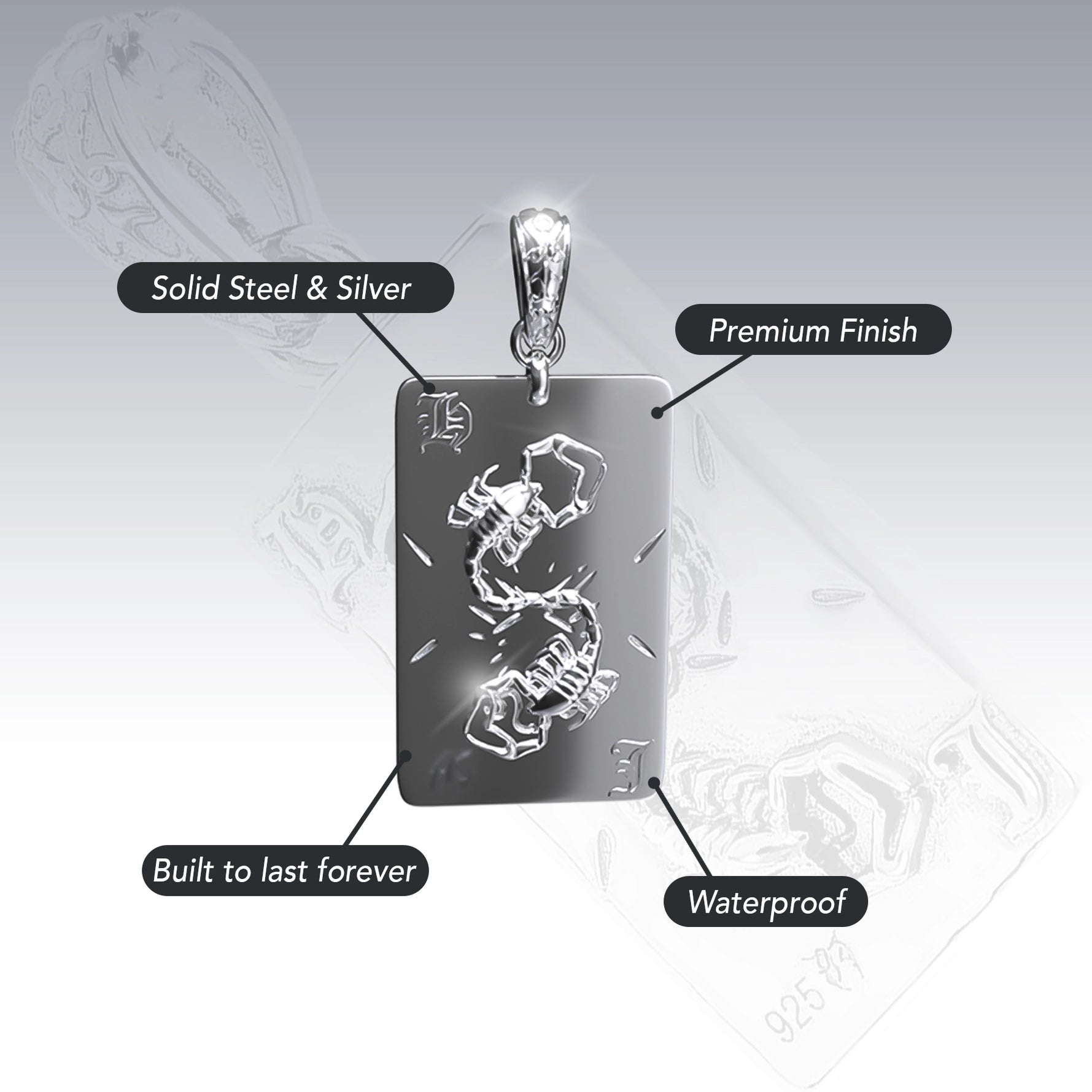 SCORPIO TAROT CARD PENDANT