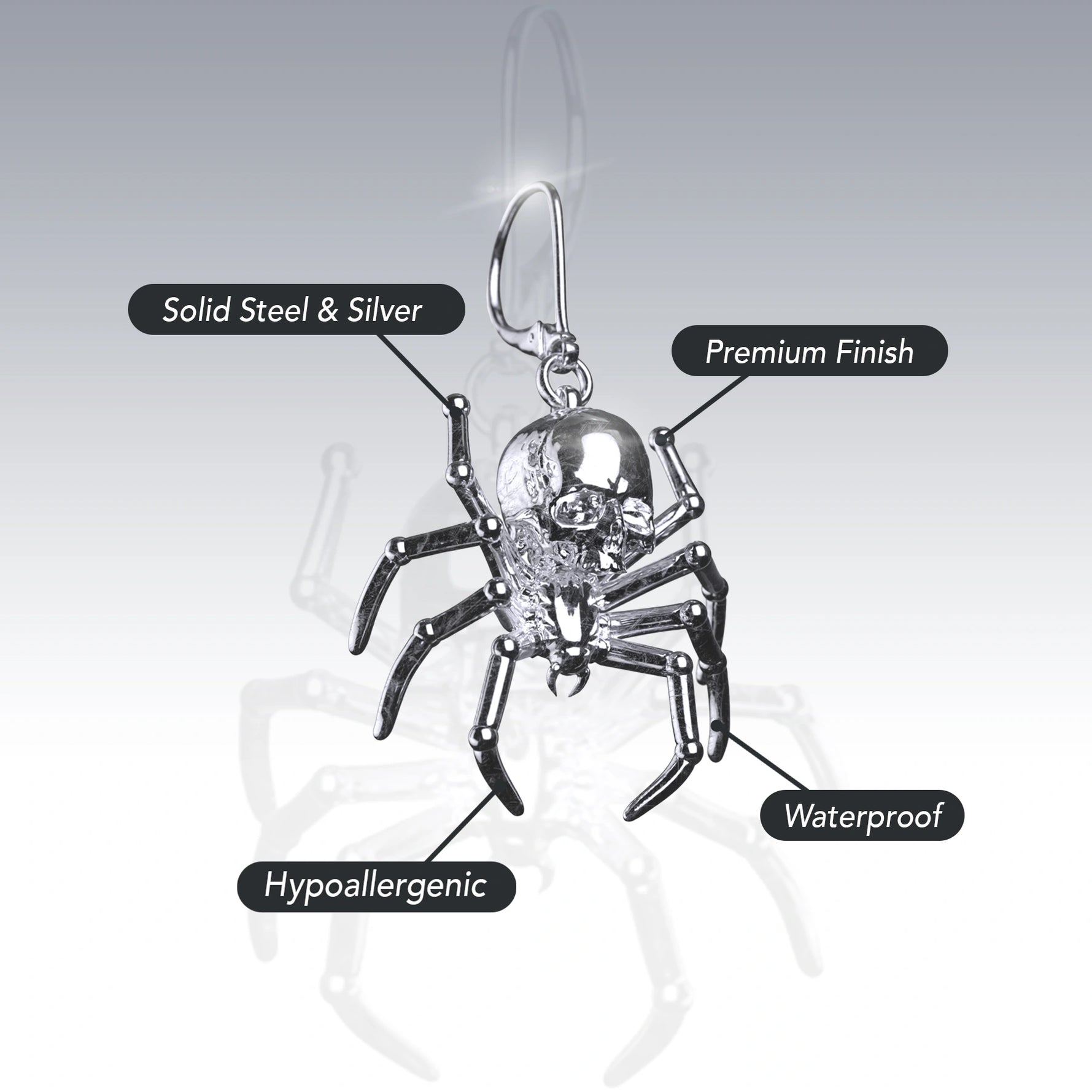 SPIDER SKULL EARRING