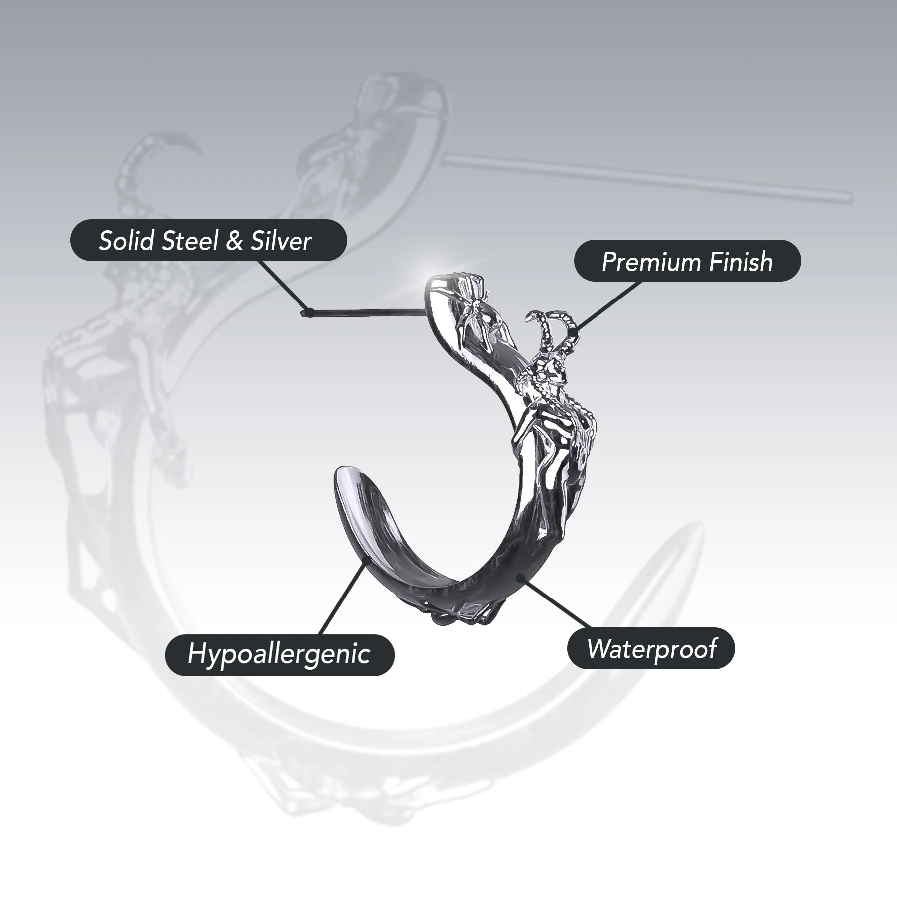 SUCCUBUS OPEN HOOP EARRING