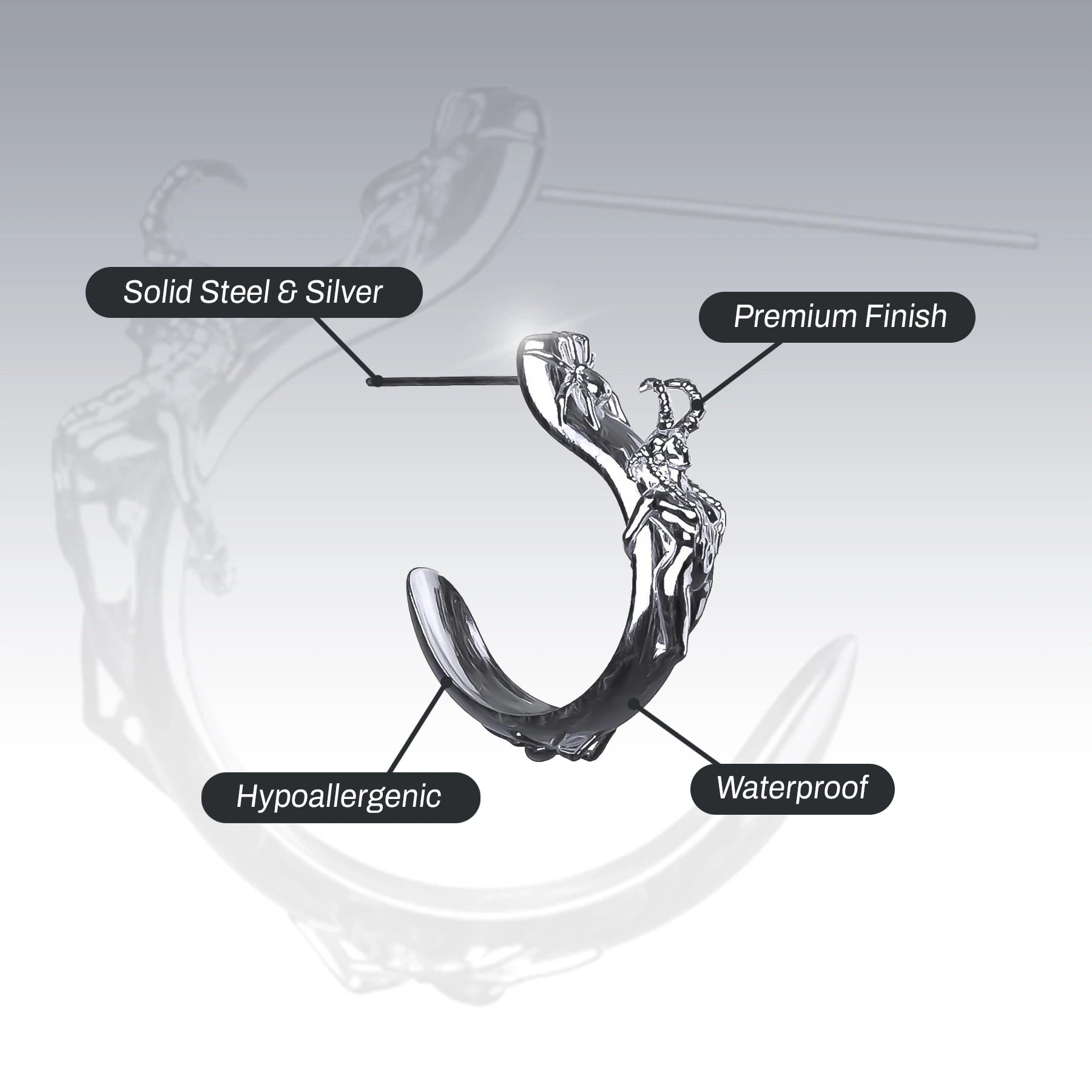 SUCCUBUS OPEN HOOP EARRING