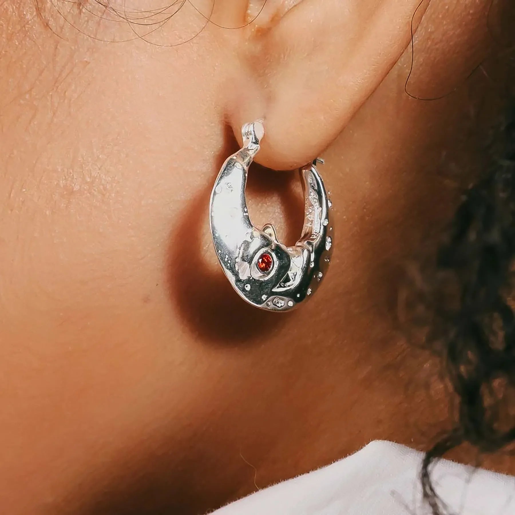 【HYERES LOR】25SS★ Essence Silver Luna Ring Earrings HYERES LOR】25SS☆ Essence Silver Flower Earrings (HYERES