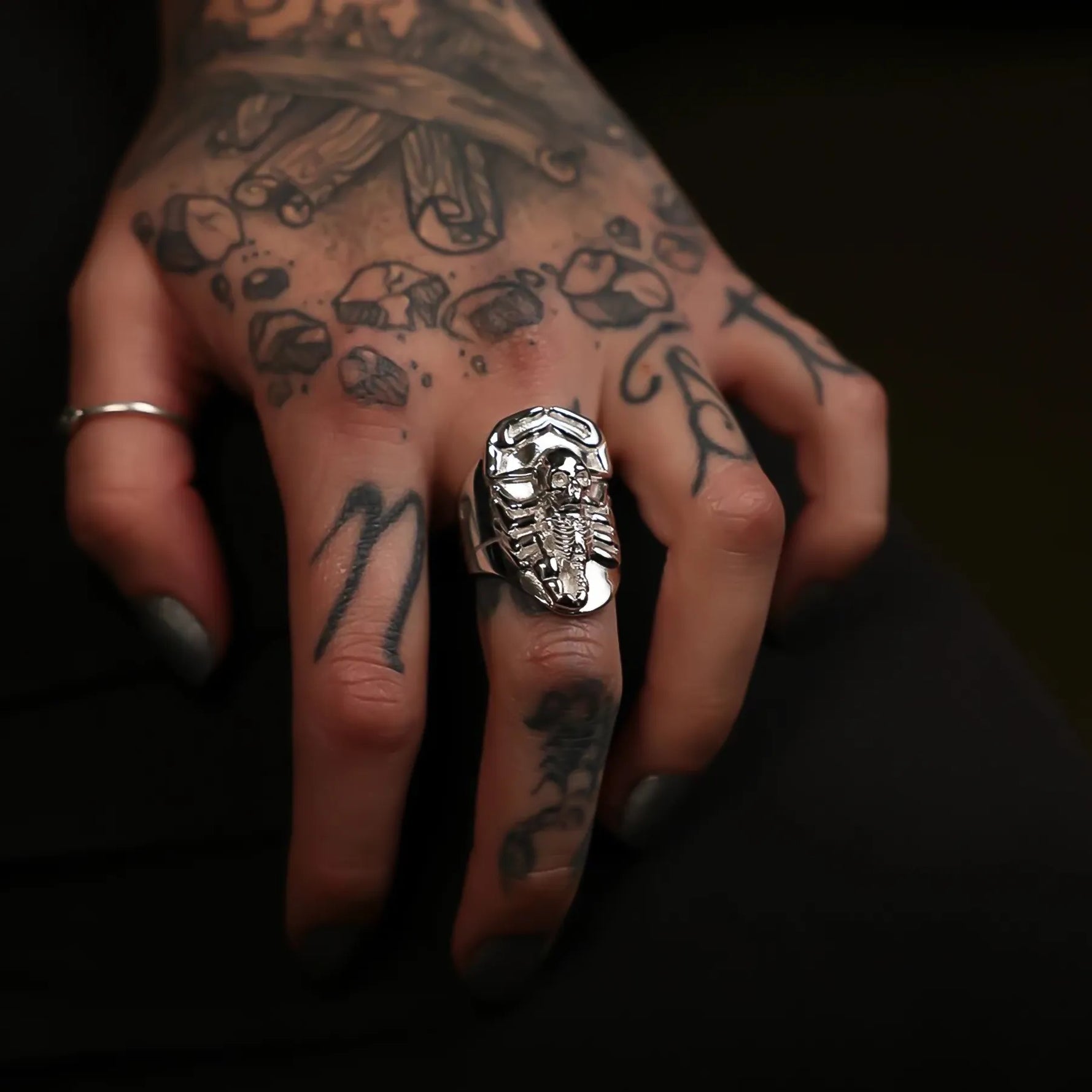 Rising Scorpio Ring Solid Stainless Steel 9